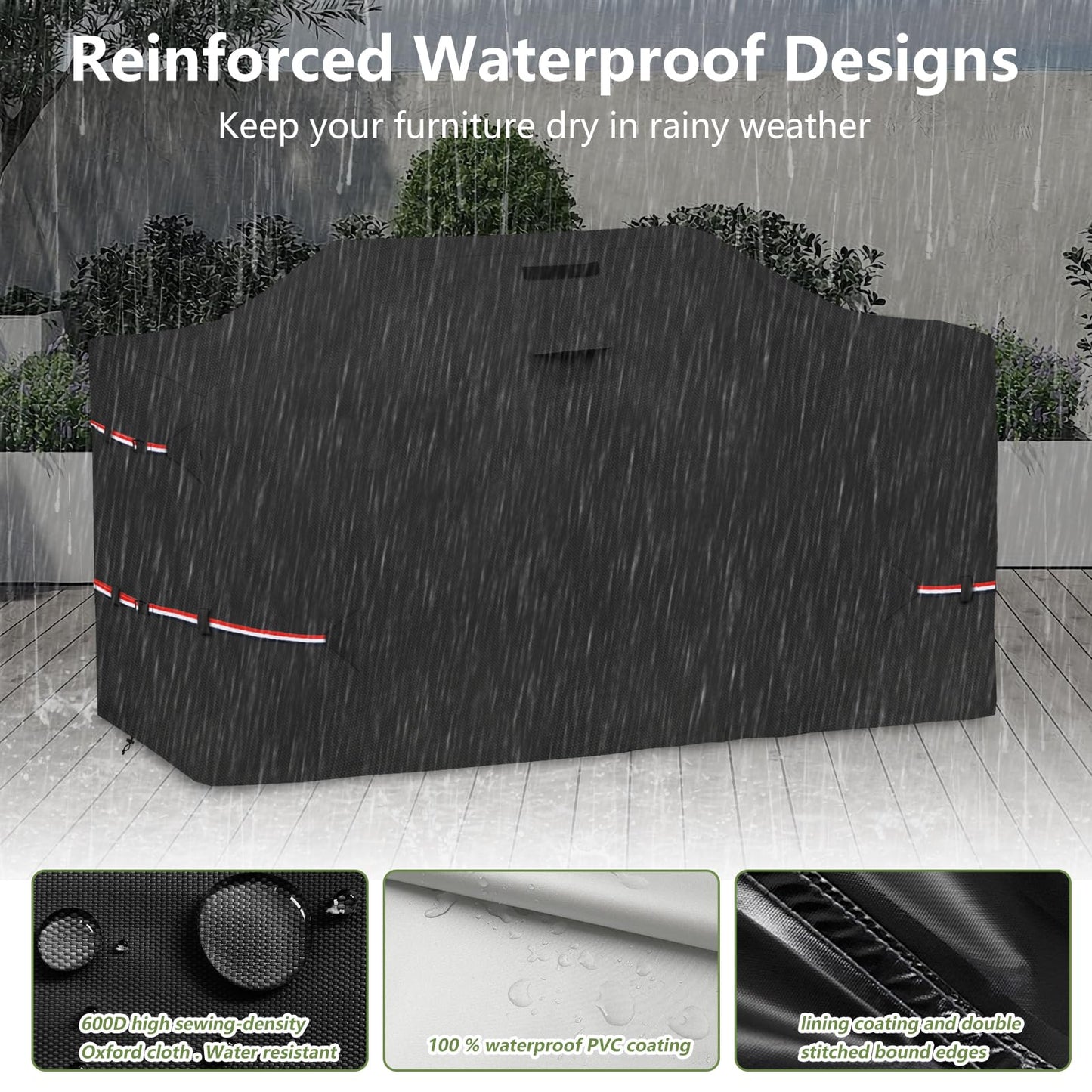 Osileyo 78 Inch Island Grill Cover - 600D Heavy Duty Waterproof All Weather Protection Outdoor Cover,Black