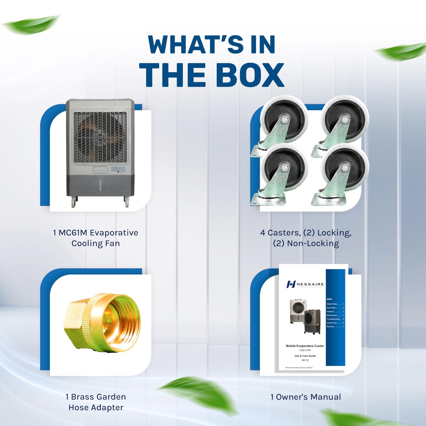 Hessaire 5300 CFM 3-Speed Portable Evaporative Cooler (Swamp Cooler) for 1600 square feet