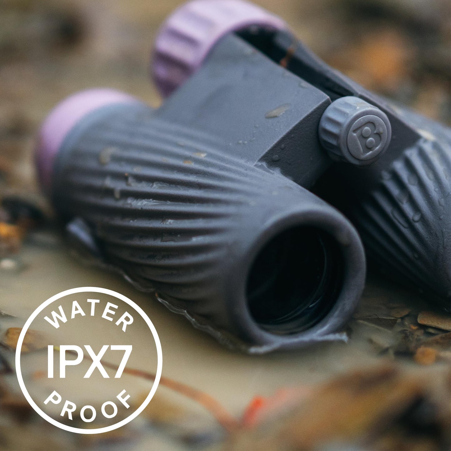 Bushnell A1 8x25 Compact Binoculars for Adults & Kids, Waterproof, Fogproof, 8X Magnification, Fully Multi-Coated Lenses & Rubber Armor - Plum Purple