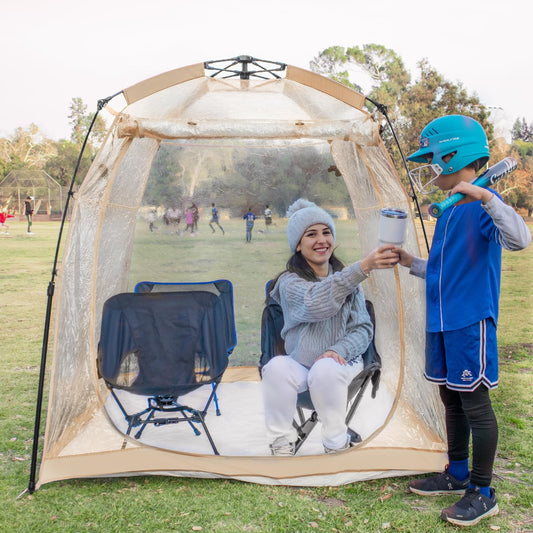 All Weather Proof Pod Sports Tent,Outdoor Weather Tent Sports Pod Instant Shelter with Sealed Floor,MultiPod Screen Room with Carry Bag,Screen House for Sport Event,Camping,Fishing63 x63 x62 Clear
