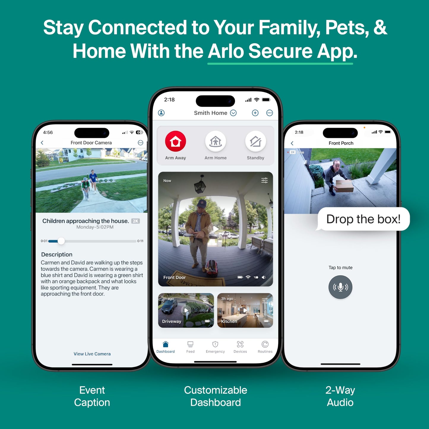 Arlo Essential Pan Tilt Security Camera 2K + 6 Months of Secure Plus Plan - Wired Plug-in Power Outdoor Camera, Person Recognition, Package Detection, Animated Preview, Auto Motion Tracking, 2 Cam