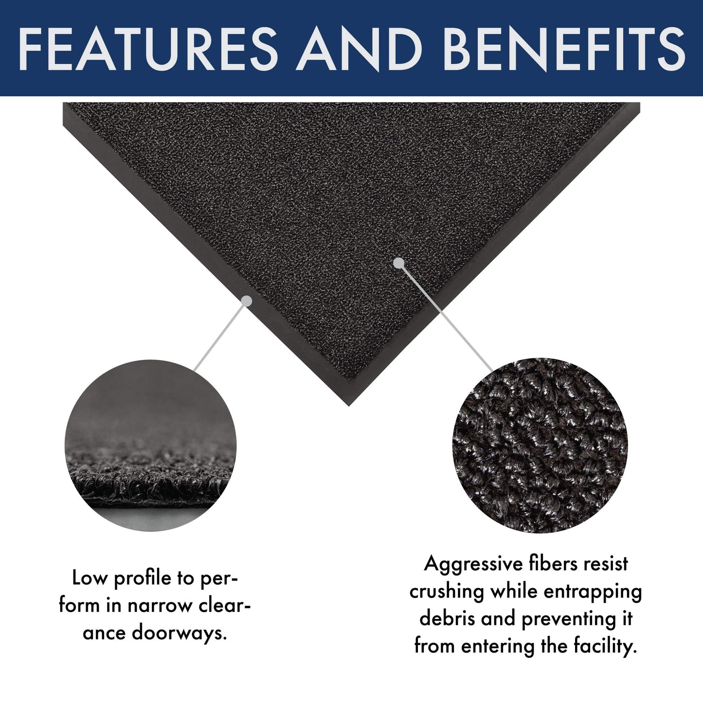 Notrax 231 Prelude Indoor/Outdoor Entrance Mat, for Home or Business, 4' x 6', Black
