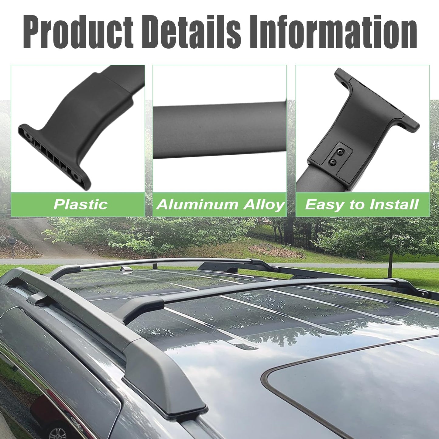 Roof Rack Kit Cross Bars Side Rails Fit for Honda Odyssey 2011 2012 2013 2014 2015 2016 2017, Rooftop Luggage Rack Roof Side Rail Crossbars, Load-Bearing Capacity 165 pounds, Black(4Pcs)