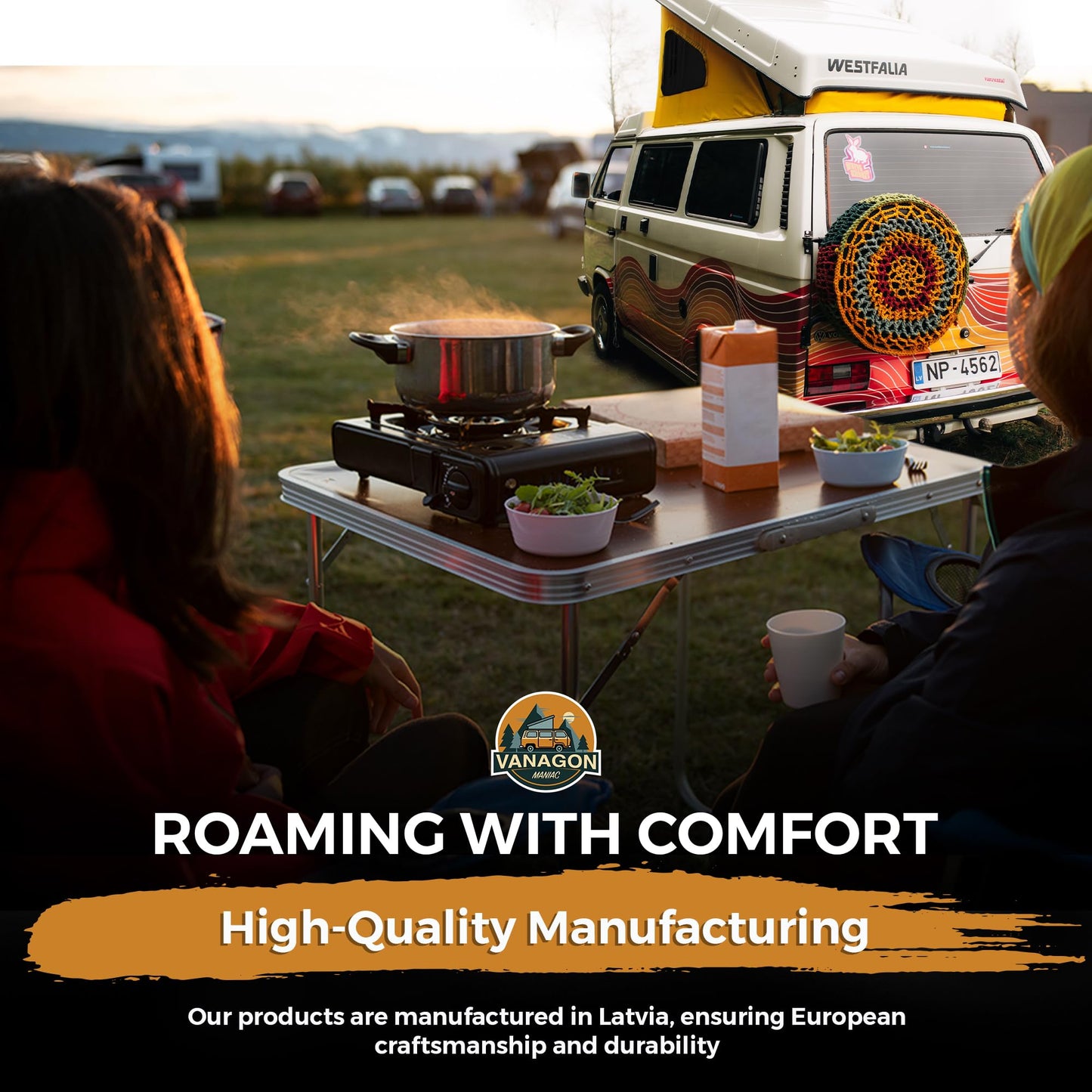 Roof Top Tent Camping 3 Window Roof Tent Pop Top Camper Gold Canvas Compatible with VW T4 Eurovan Weekender Short Wheel Based SWB Camper - Black Mosquito Net, 2 Person Rooftop Tents