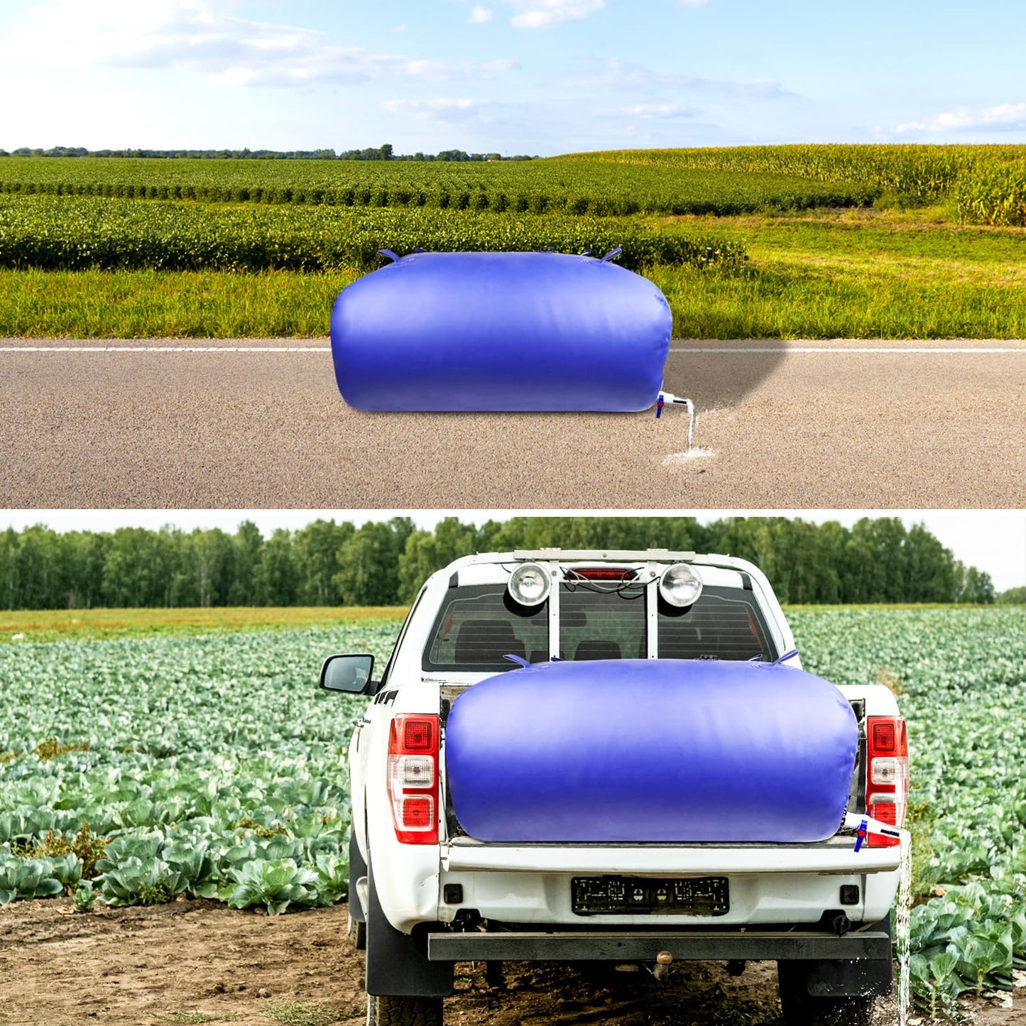 Water Storage Bladder Portable Heavy-Duty - 792.5Gal/3000L with Stainless Steel Fittings, Leak-Proof & Durable – Portable Tank for Emergency, Farming, Irrigation Use