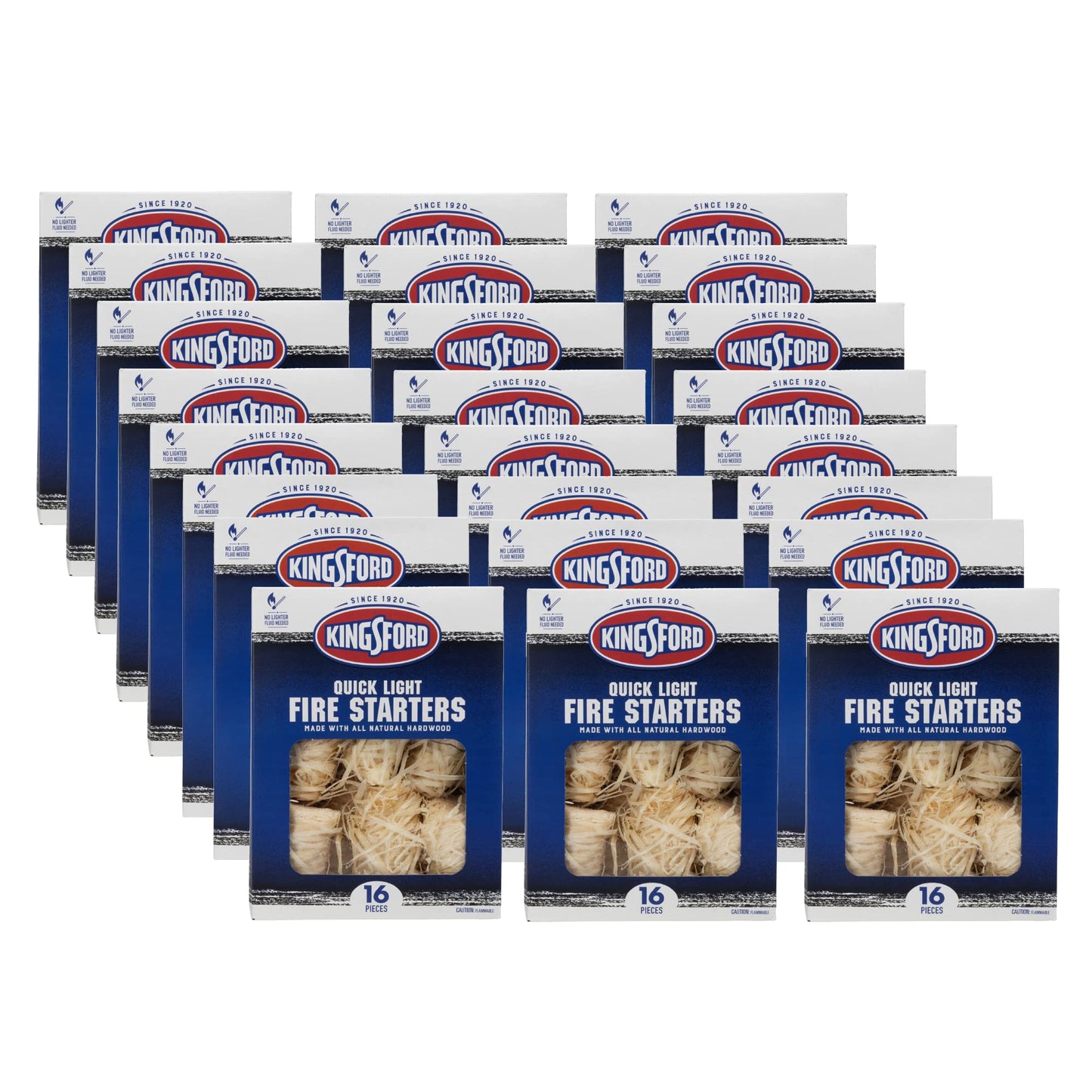 Kingsford Quick Light Fire Starter Rolls All Natural Hardwood Paraffin Water Resistant Easy Lighting Charcoal Pellet Grills Smokers Campfires 16 Count 24 Pack
