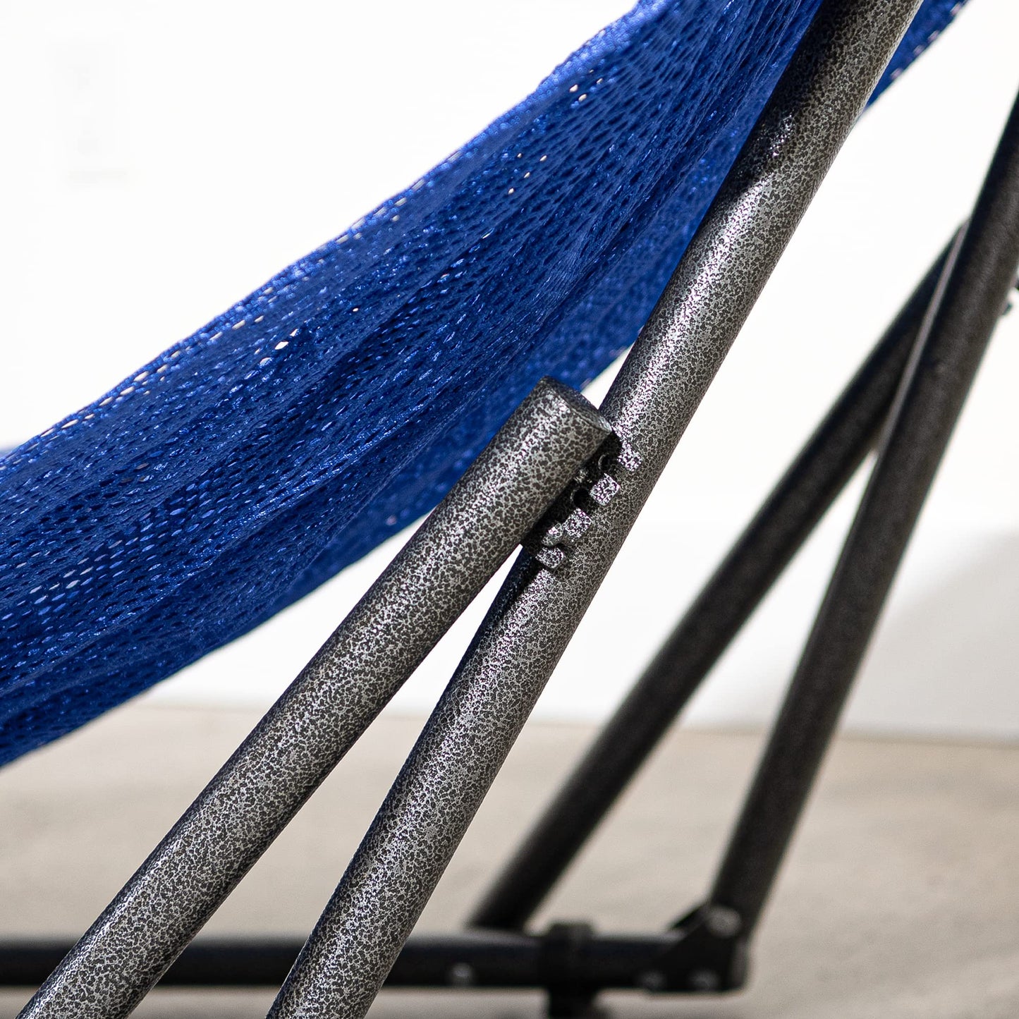 Best Home Fashion Portable Hammock with Collapsible Steel Stand, 600 lbs Capacity, No Tools Assembly, Carrying Bag Included, Perfect for Indoor Outdoor Backyard Patio Camping Beach, 2 Person, Navy