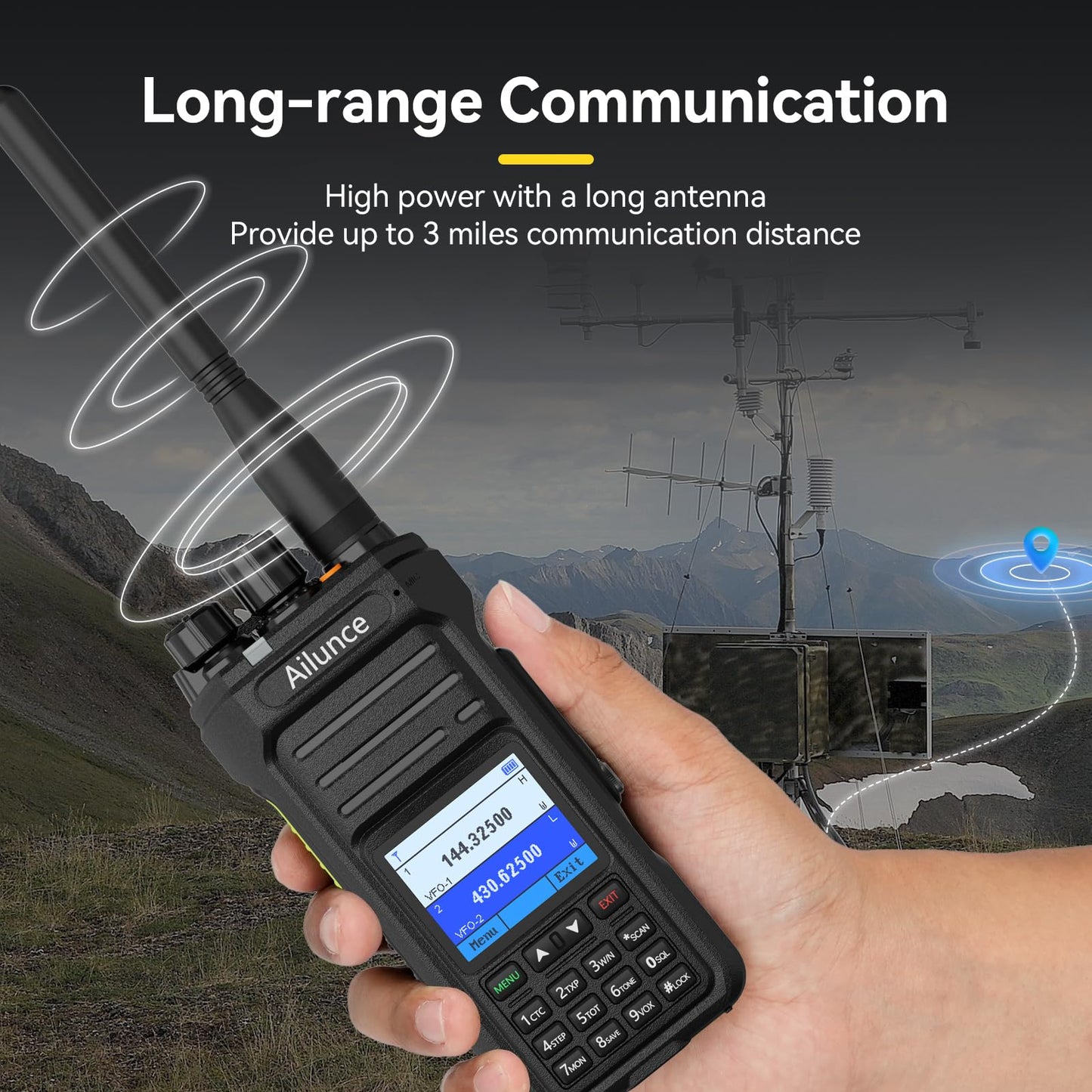 Retevis Ailunce HA1UV Ham Radio Handheld, Upgrade Chirp, Dual Band Radio with Cable,IP67 Waterproof, USB-C, 2800mAh, NOAA, Emergency Alarm, Long Range Handheld Transceiver for Hunting, Camping(2 Pack)