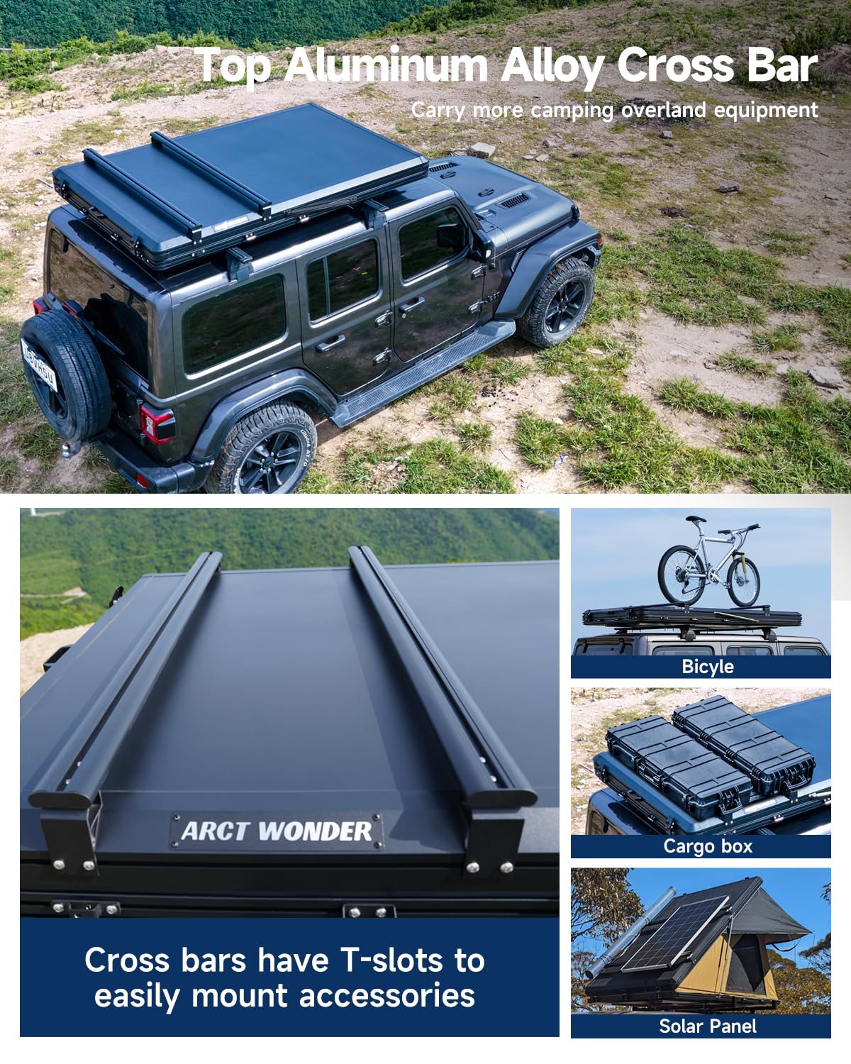 Arctwonder Rooftop Tent Hard Shell with Winter Thermal Layer,Roof top Tent Hardshell Suitable for Jeep SUV Truck Van,Camping Car 2 Person
