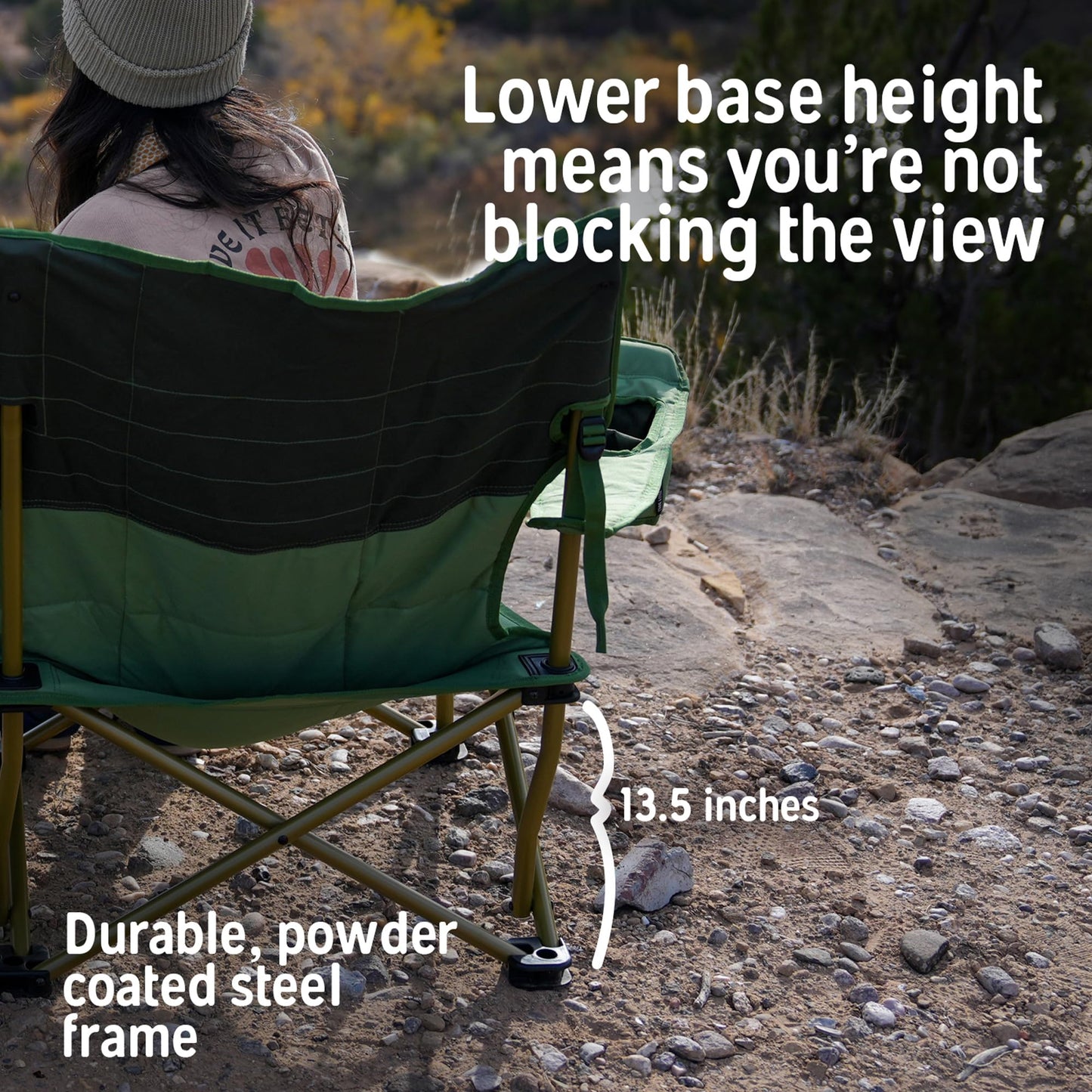 Kelty Lowdown Couch - 3 Person Capacity Camping Chair, Extra Large and Sturdy Bench for Campsites, Soccer Games, and Backyard Parties (Dark Shadow/Midnight Navy)