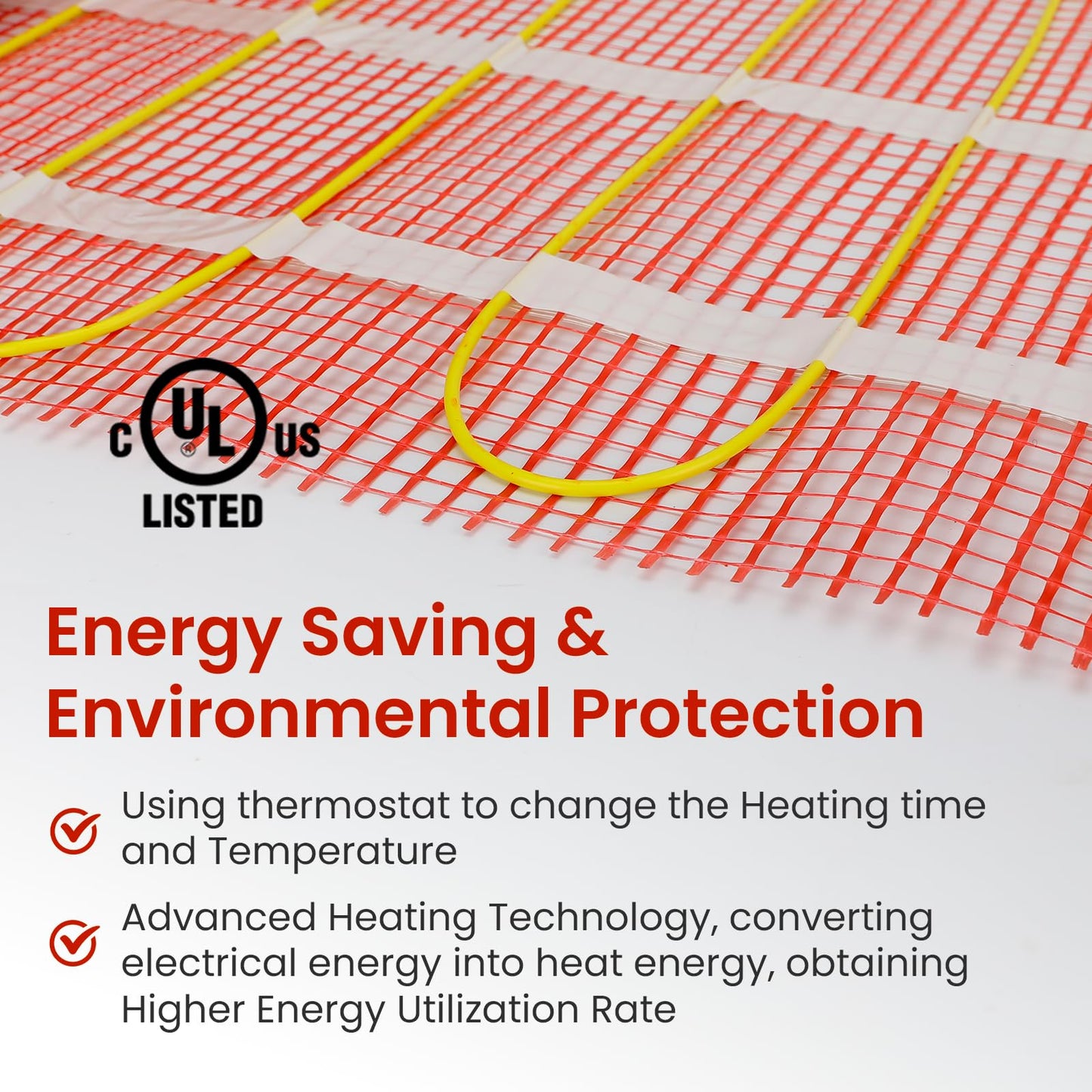 40 sqft HEATIT Warmmat Electric Radiant Self-adhesive Floor Heat Heating System & ET-72 Thermostat & Alarm Monitor