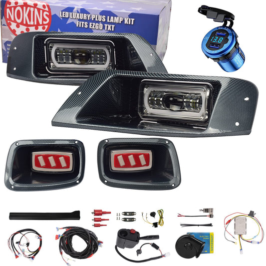 NOKINS golf cart LED Light Kit.for EZGO TXT 1996-2013 Models Light Kit Replacement, Upgraded Golf Cart LED Headlight And Scanning Tail Light Kit