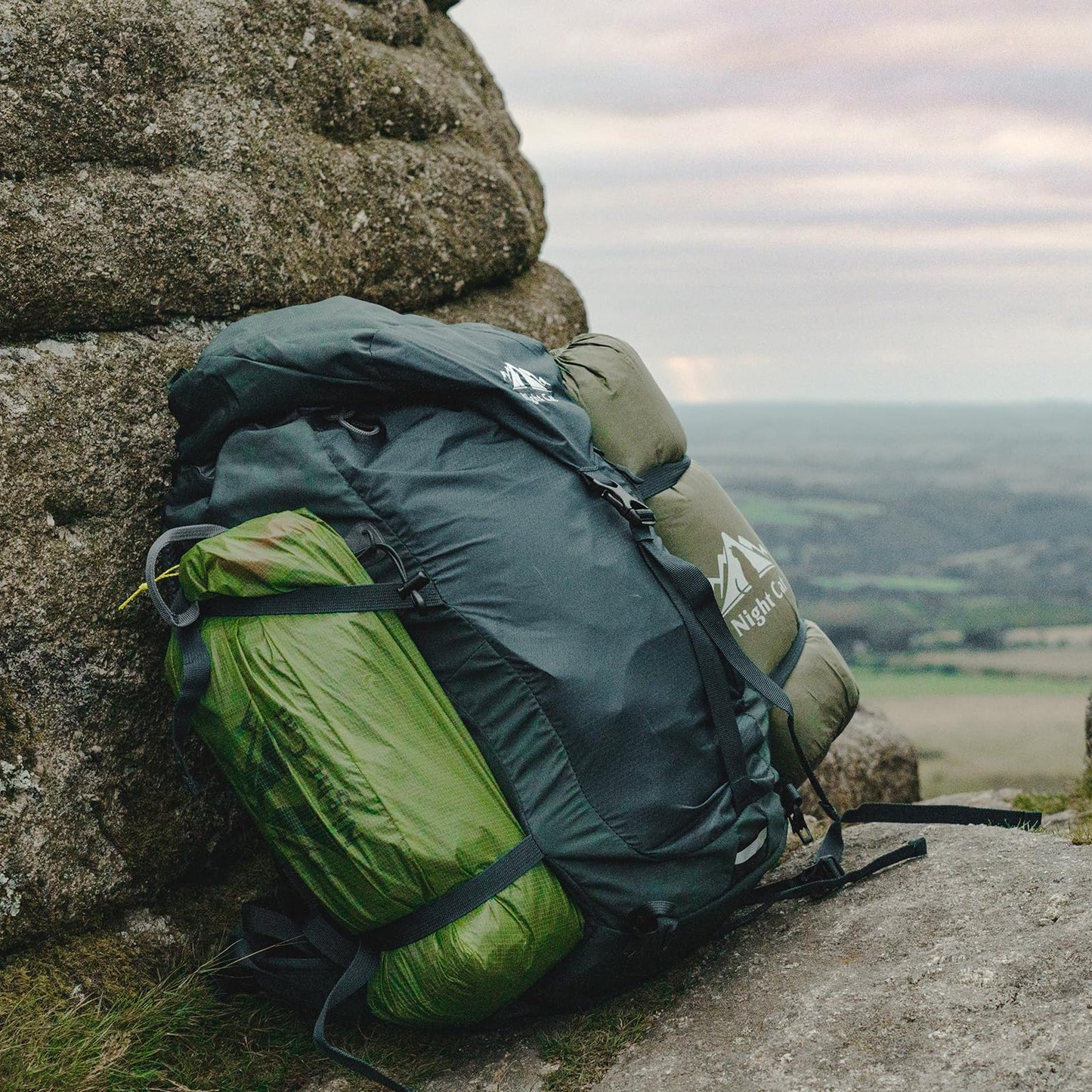 Night Cat Ultralight Tunnel Tent: Waterproof Lightweight Two People Backpacking Tent for Outdoor Camping Hiking Trekking with Double Layers Aluminum Poles and Footprint 2 Persons Green
