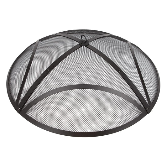 WeCooper 32In Reinforced Steel Round Fire Pit Screen Cover,Outdoor Patio FirePit Spark Screens,Heavy Duty Steel Mesh Fire Pit Ember Lid with Handle…