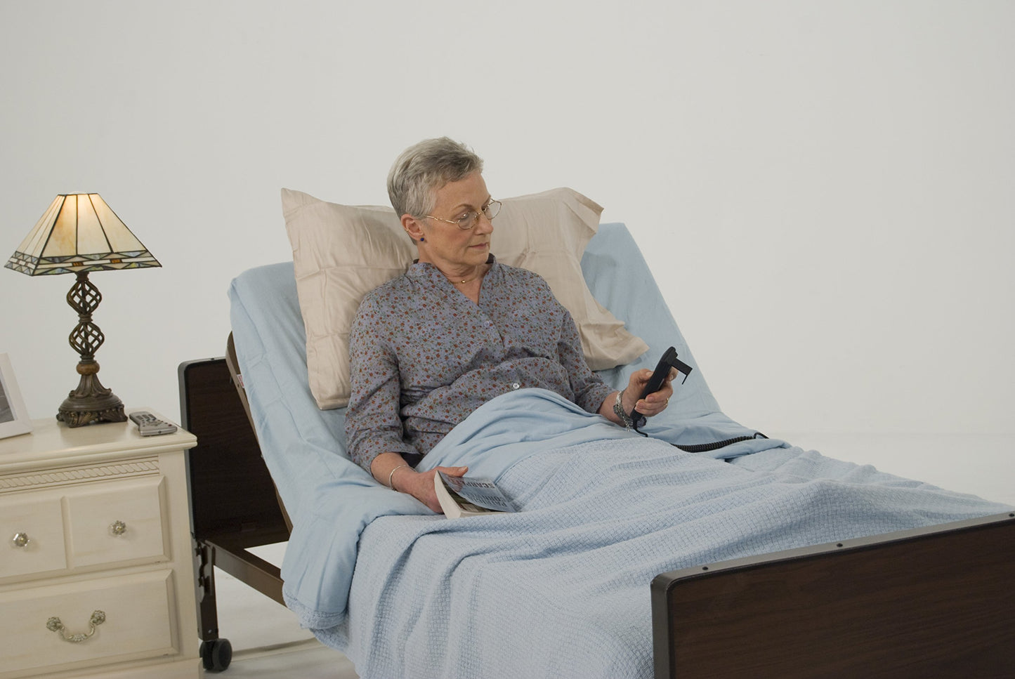 Drive Medical Semi Electric Ultra Light Plus Hospital Bed, Brown, 36"