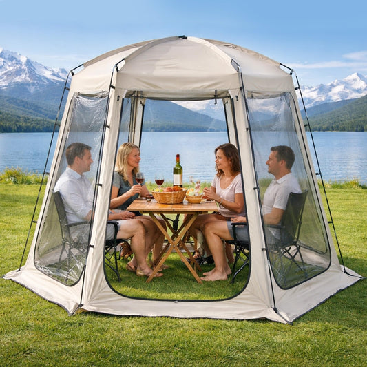Teabelle Clear Bubble Tent, Pop up Garden Dome Igloo, 4-6 Person Waterproof Screen House Room with Floor Mat & Top Cover, 540° View Outdoor Gazebo Shelter for Patio, Backyard