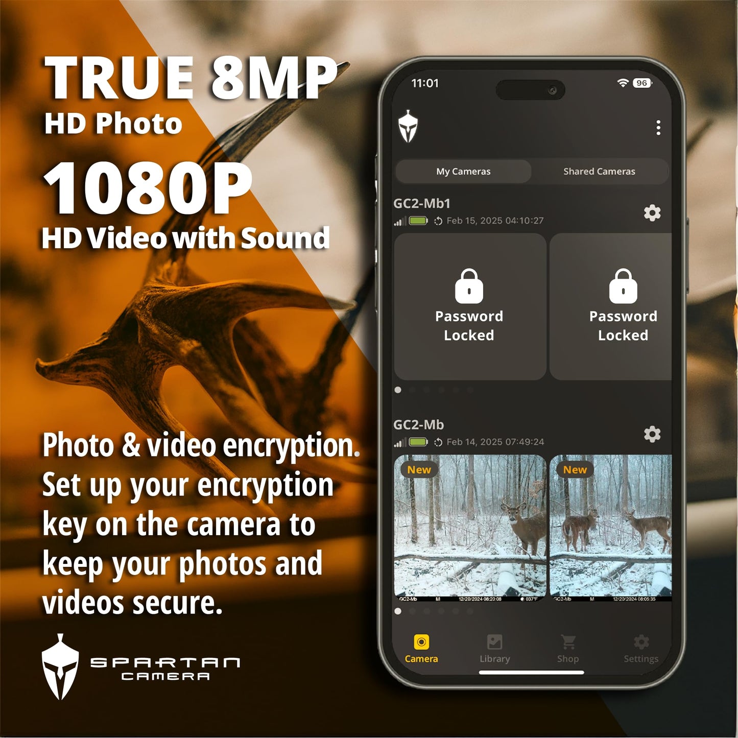 Spartan Camera GoCam2 Cellular Trail Camera Bundle – Security Box & 32GB Full-size SD Card Included,FHD Photo Capture,1080P Video,No-Glow IR Night Vision,Water Resistant (Spartan Areus, Multi-carrier)