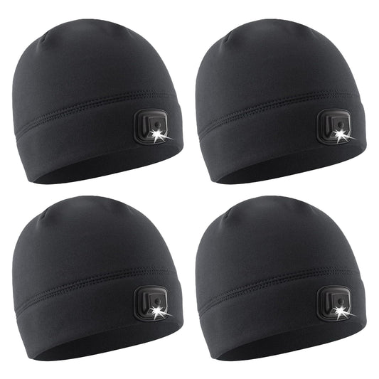 POWERCAP LED Hat Light 150 Lumens Rechargeable Fleece Beanie with Bright Built-in Headlamp Waterproof LED Warm One Size Cap