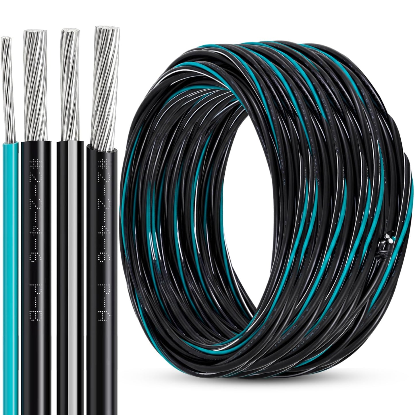 Copkim 125' 2-2-4-6 Aluminum Mobile Home Feeder Cable, 600V Aluminum Direct Burial Underground Wire,Service Cable for Mobile Homes