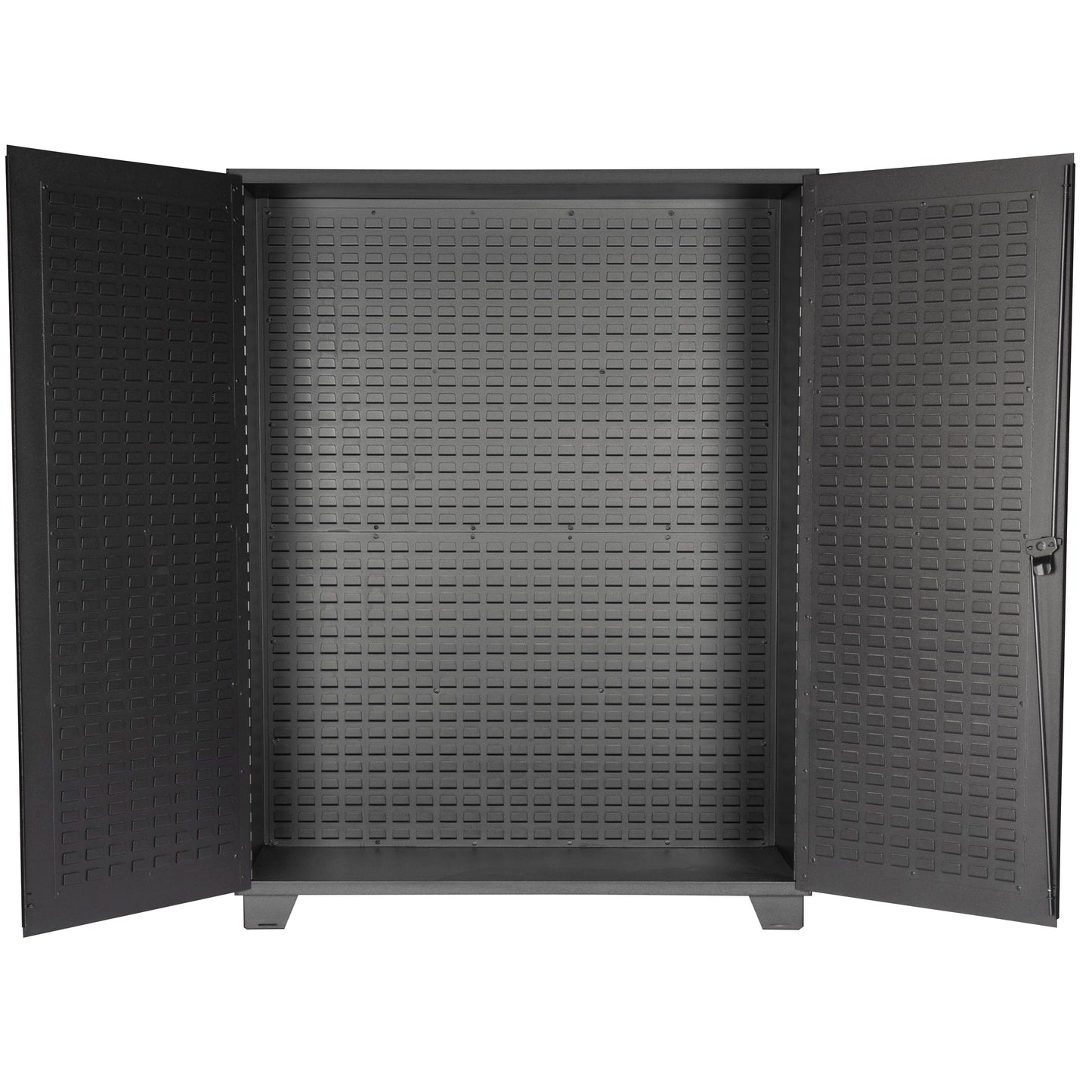 Jamco Tool Storage Cabinets with Bin Mounts, Model DE, Includes 230 Bins, 60-Inch W x 24-Inch D x 78-Inch H, Blue Bins