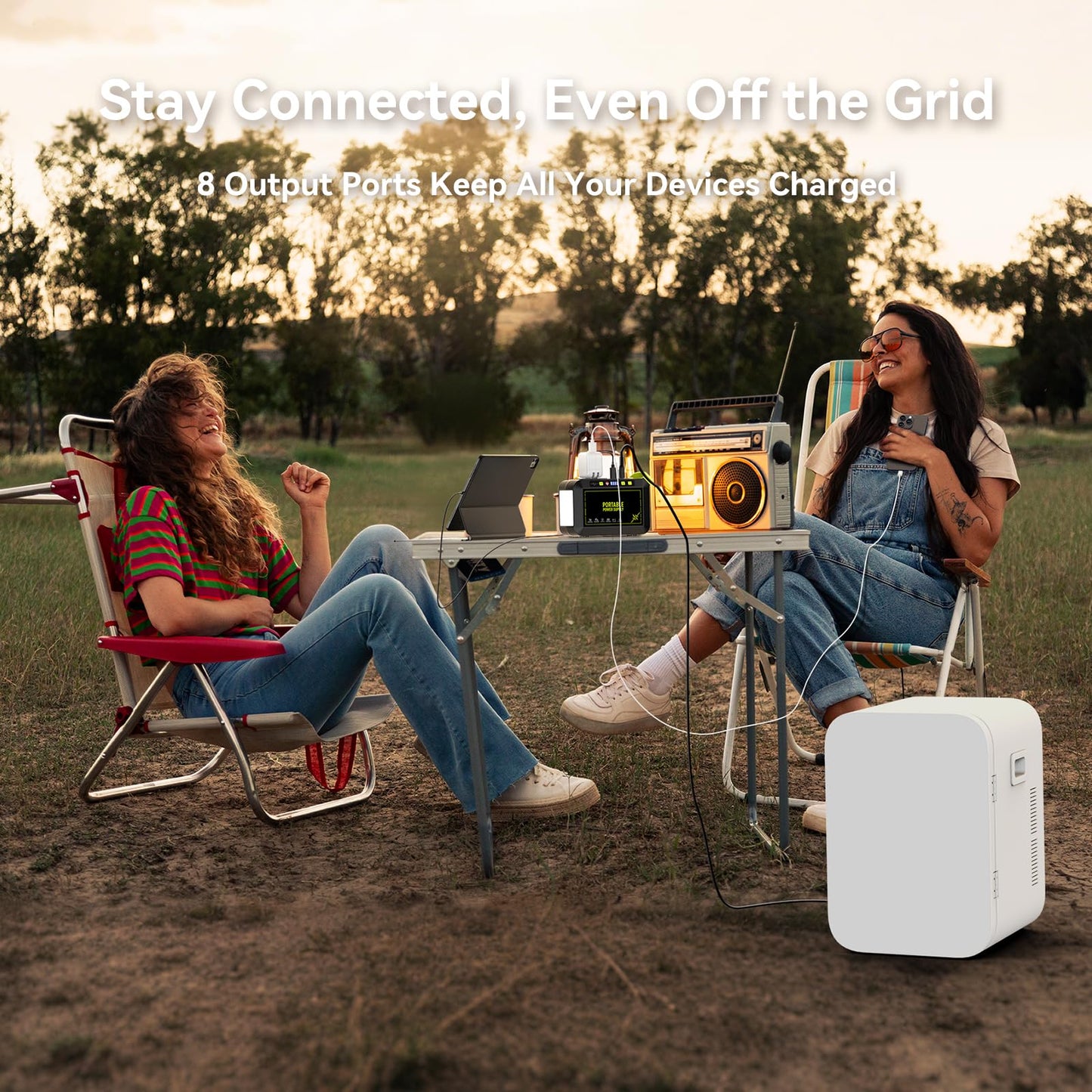 MARBERO 88.8Wh Solar Generator with 21W Solar Panel Included Portable Power Station 80W 110V 120W Max for Camping Outdoor Hiking Fishing Emergency