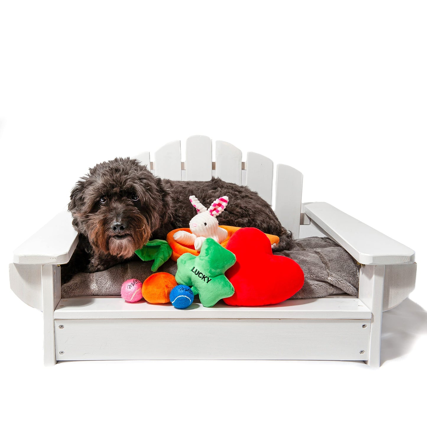 Midlee White Dog Adirondack Chair Bed (X-Large)