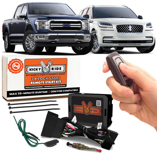 Kicky Ride Plug-in Remote Start Kit – Start from Your Factory Fob – Some Ford, Lincoln Vehicles – F-150, F-250/350, Edge, Ranger, Bronco Sport, MKZ & More! – Extend Runtime - Check CAR Compatibility