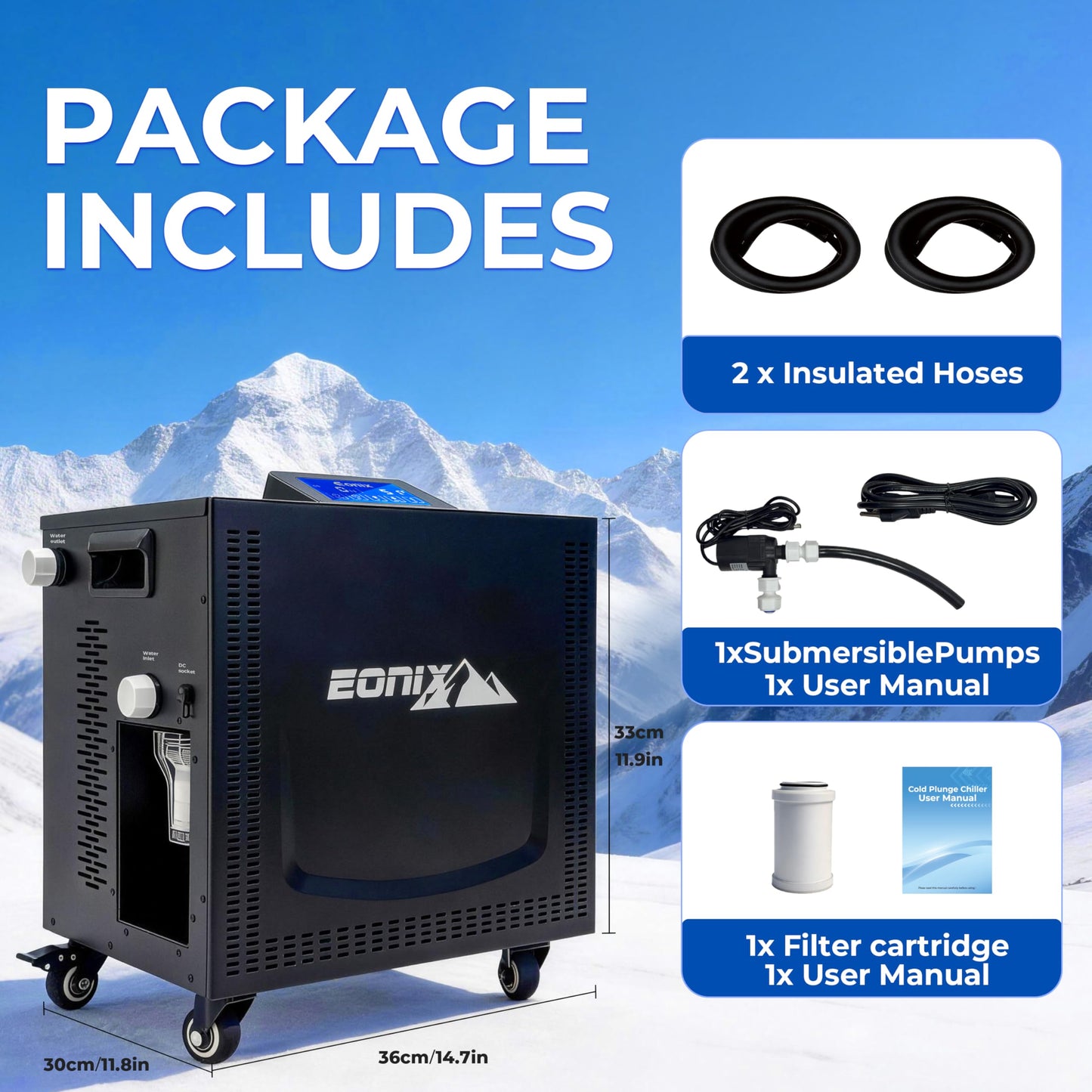 Ice Bath Chiller for Cold Plunge,1/3 HP Ice Bath Chiller with Household Submersible Water Pump,Insulation pipe, Ideal for Cold Bath Plunge Tub
