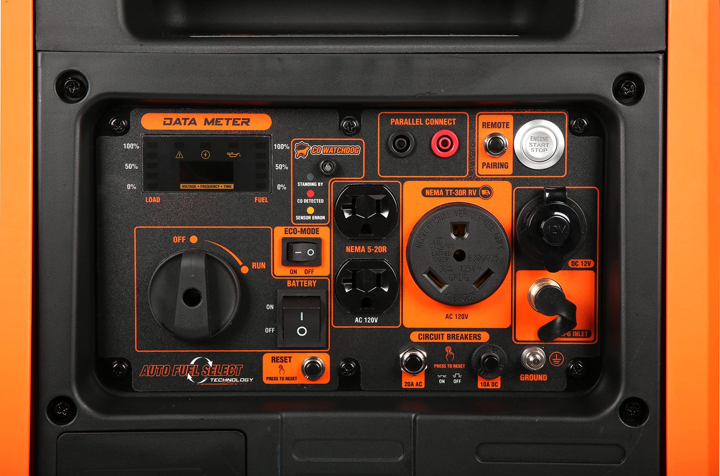 WEN DF452iX Super Quiet 4500-Watt Remote Electric Start Dual Fuel RV-Ready Portable Inverter Generator with Fuel Shut-Off and CO Watchdog