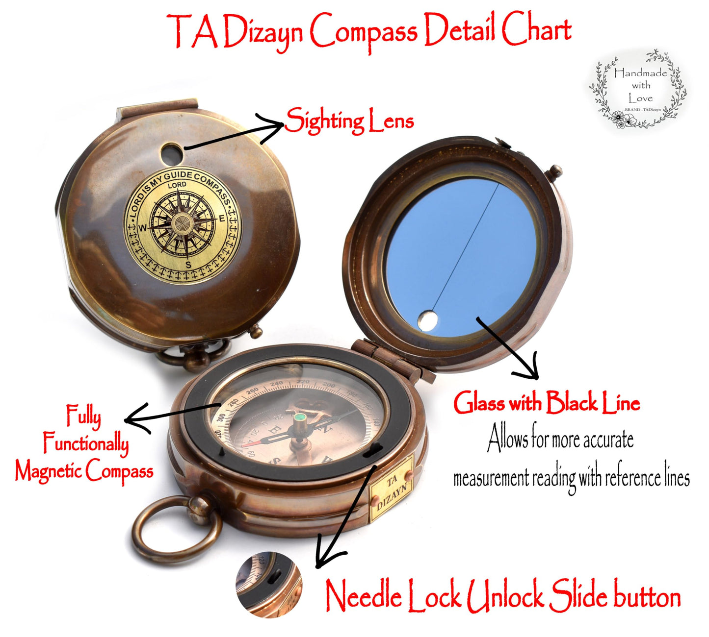 Trust in The Lord -Proverbs 3: 5-6 Engraved Compass Hiking Survival -Military Sighting Compass-Backpacking Navigation Compass -Boy Scout Compass for Kids-Professionals Hikers-Pastor Appreciation Gift