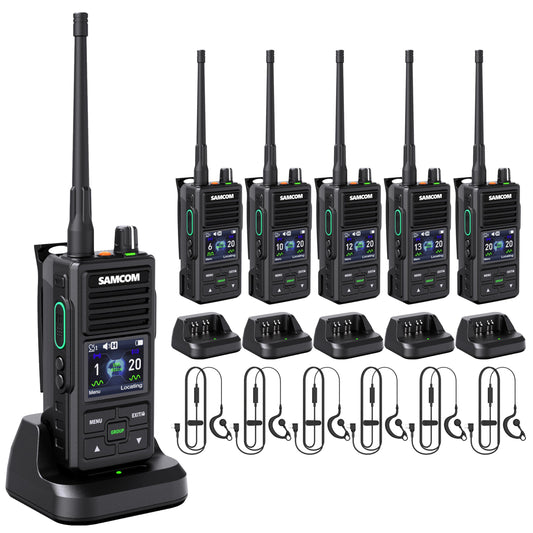 SAMCOM Digital Analog Dual Mode Radio, IP67 Waterproof DMR Walkie Talkie with Customised Radio's Name and ID, GPS, SMS Messaging, Group Call & Call Logs,Time Zone for Business Industrial Security