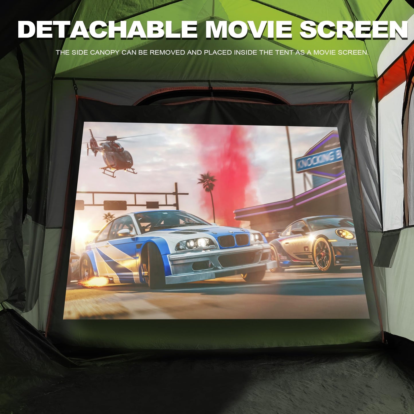 uniHimal SUV Tent for Camping,Waterproof PU2000mm, Fits 5-8 People,Spacious Double Layer Design, Includes Rainfly & Storage Bag, 8FT L x 8FT W x 7.2FT H,Green