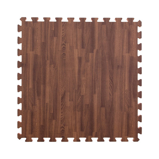 IncStores Premium Soft Wood Print Foam Flooring Tiles | Interlocking Foam Tiles for Home, Gym, Training and Yoga | 5/8" - Dark Oak, 48 Square Feet