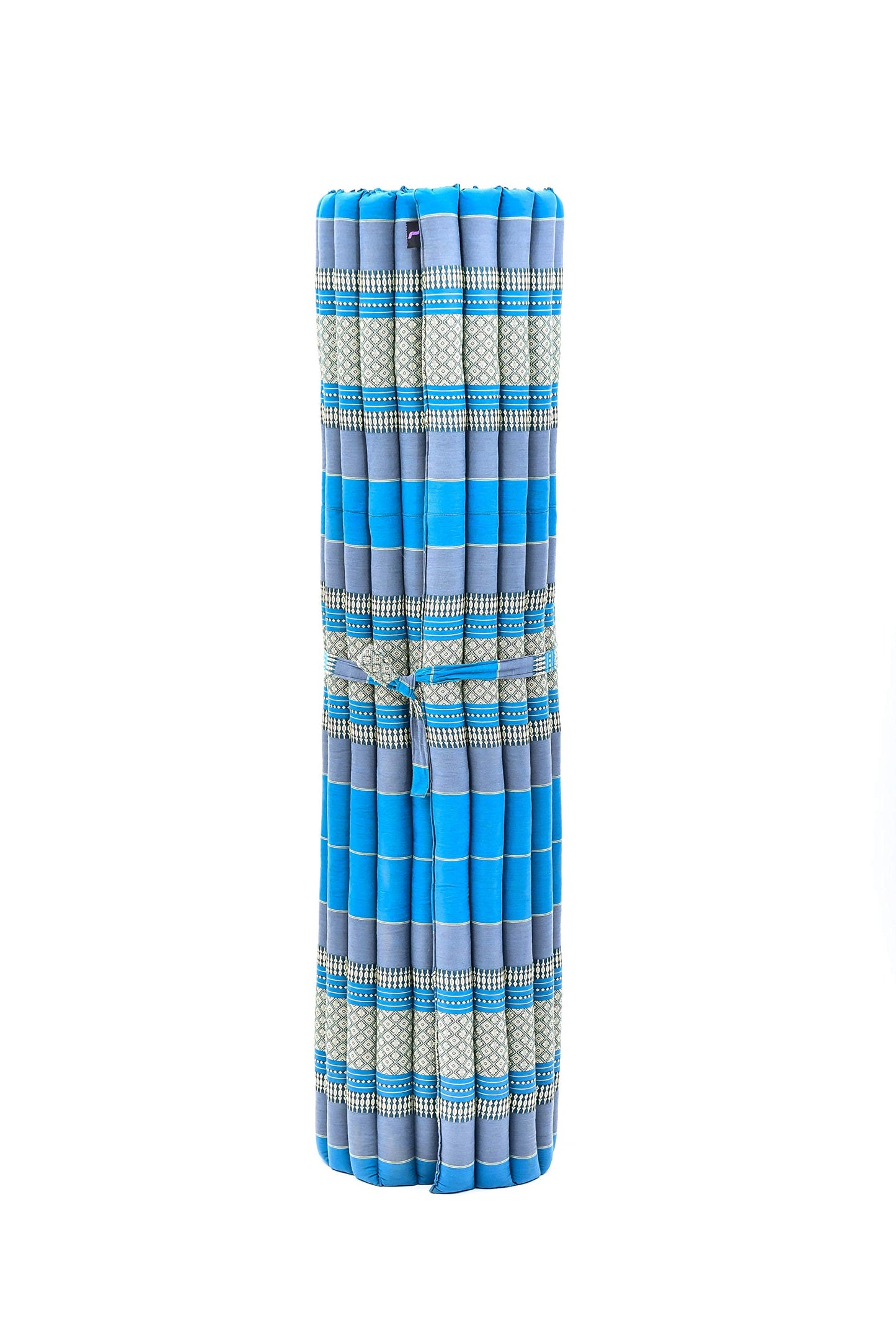 Leewadee - Foldable Floor Mattress - Japanese Roll Up Futon -Trifold Tatami Mat- Guest Floor Bed - Camping Mattress - Thai Massage Mat, Kapok Filled, 75 x 57 inches, Light Blue