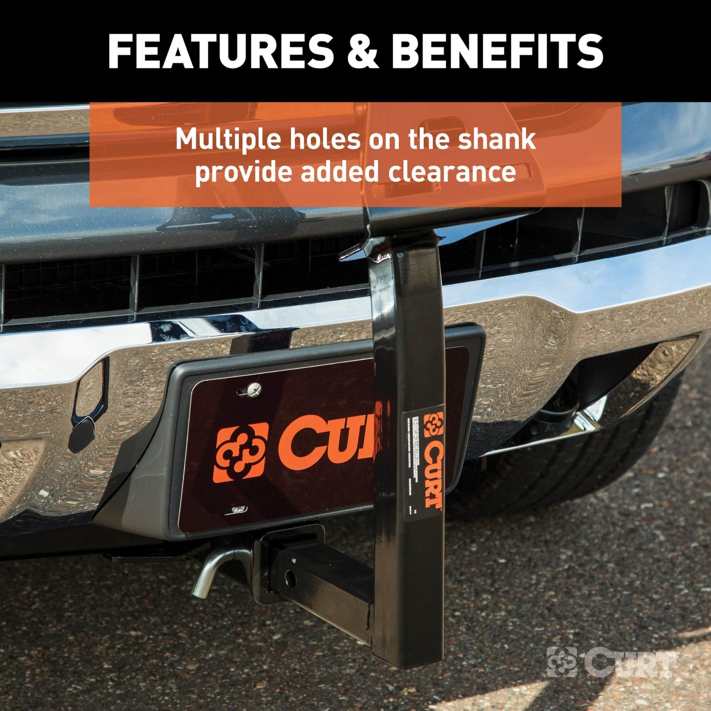 CURT 31006 24-Inch High Trailer Hitch Spare Tire Mount for 2-inch Receiver