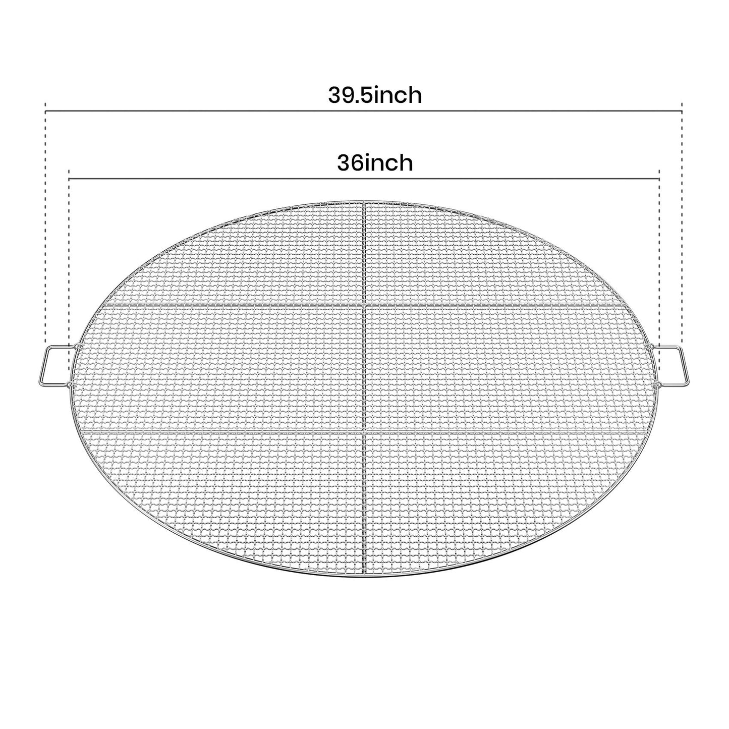 Stanbroil Fire Pit Cooking Grill Grate with 3 Support Bars - Outdoor Round BBQ Campfire Grill Grid - Camping Cookware - Stainless Steel, 36 Inch