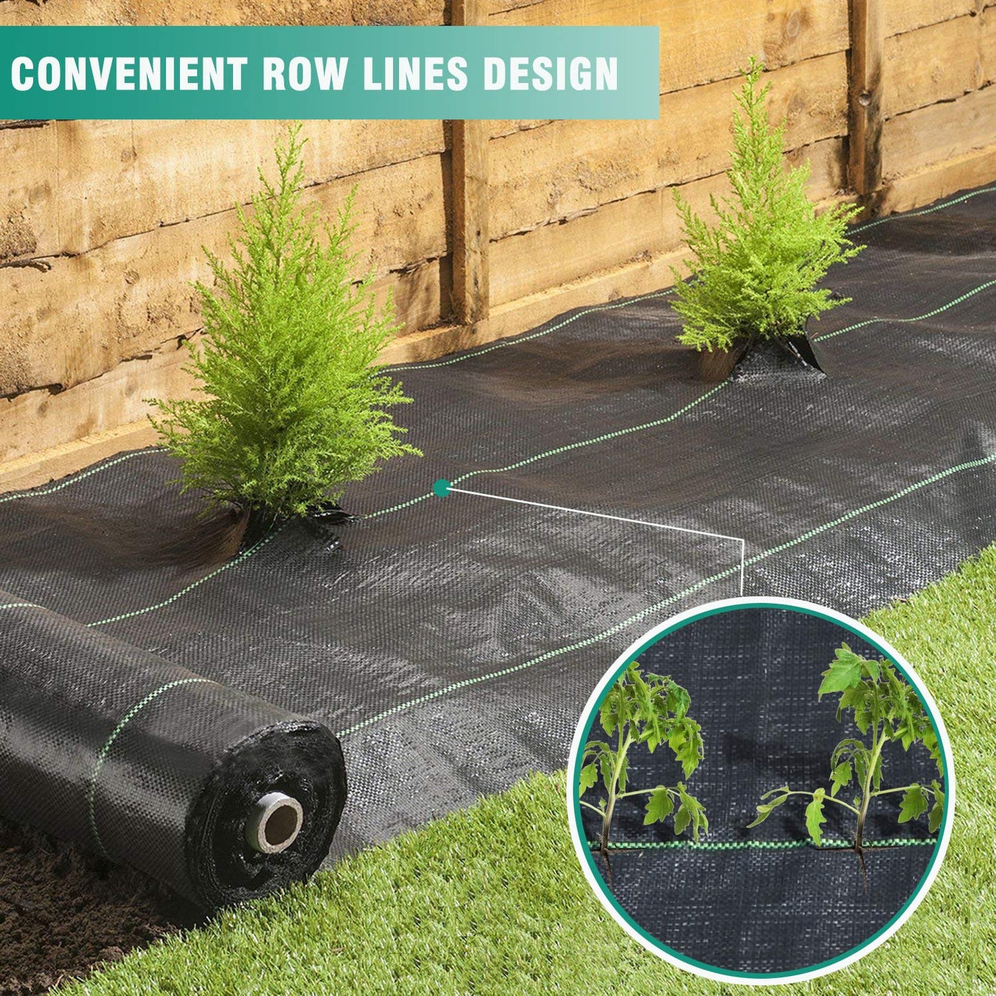 Snail 6ft x 300ft Weed Barrier Landscape Fabric Premium 5oz Pro Heavy Duty Ground Cover Anti-Weed Gardening Mat High Permeability Easy Setup Commercial Outdoor Weed Mat