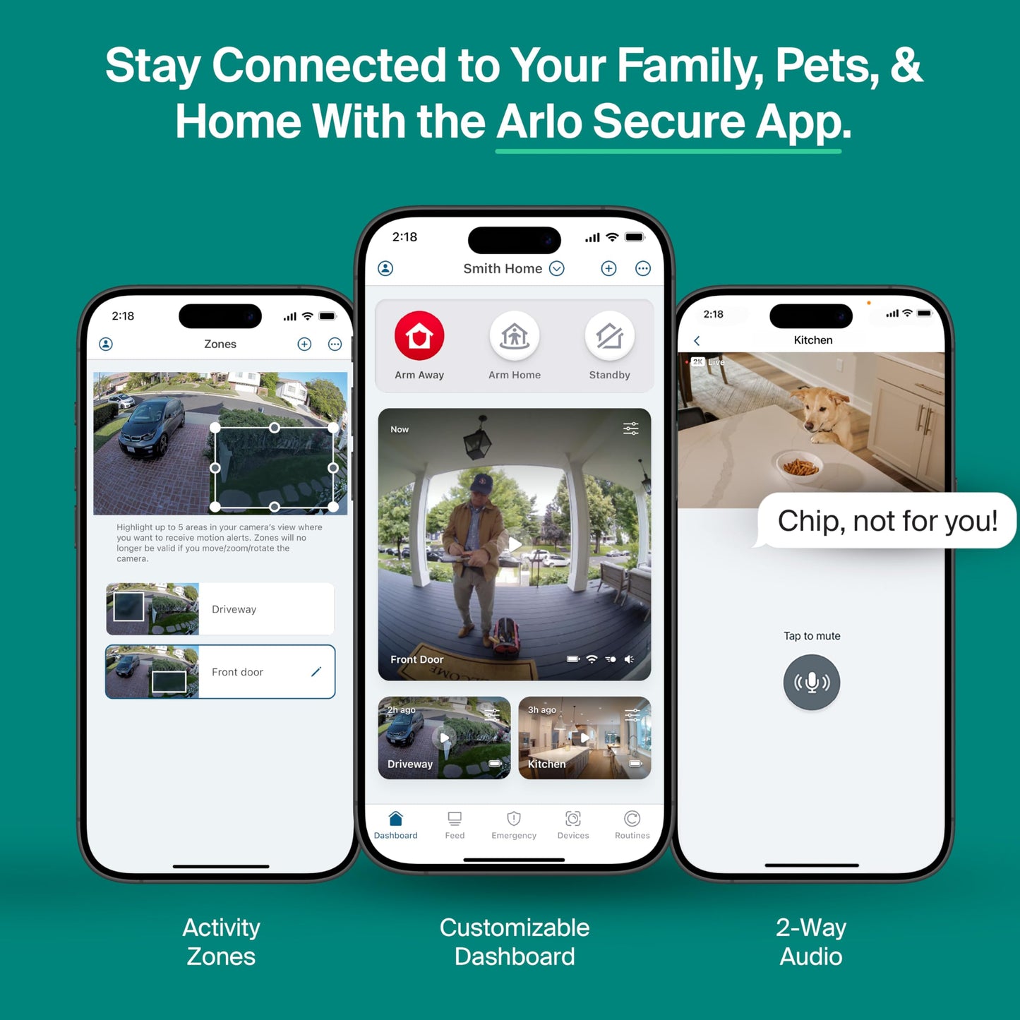 Arlo Essential Security Camera 2K (2025 Release) + 6 Months of Secure Plus Plan - Continuous Wired Plug-in Power Outdoor Camera, Person Recognition, Package Detection, Animated Preview, 2 Cam, White