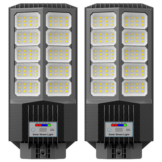 Jadisi Solar Street Light, Dusk-to-Dawn Waterproof LED Solar Street Lights Outdoor with Pole Mount,9000W IP67,7000K, High Lumen Outdoor Lighting for Driveway, Farm, Street & Parking