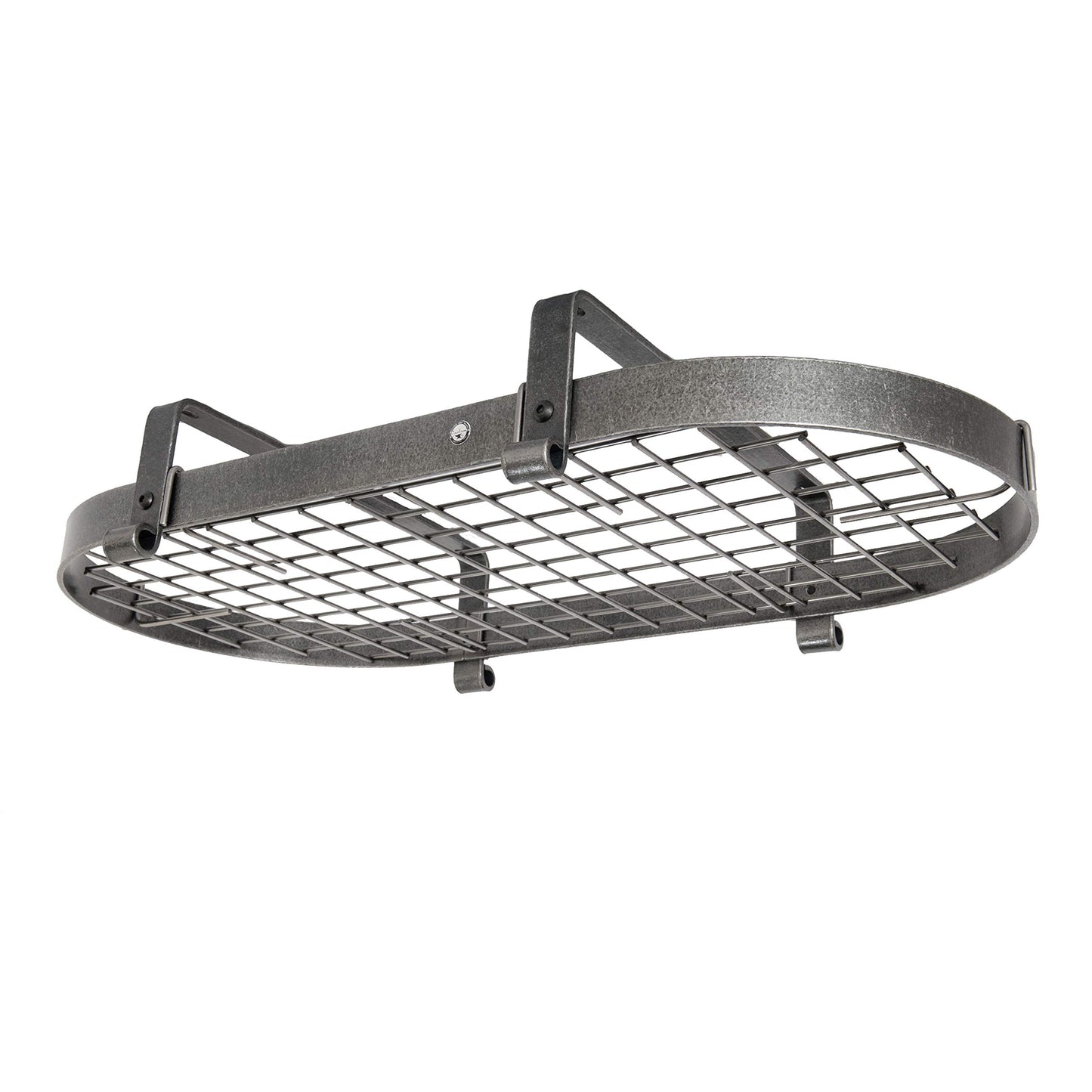 Enclume Premier Low-Ceiling Oval Pot Rack, Hammered Steel