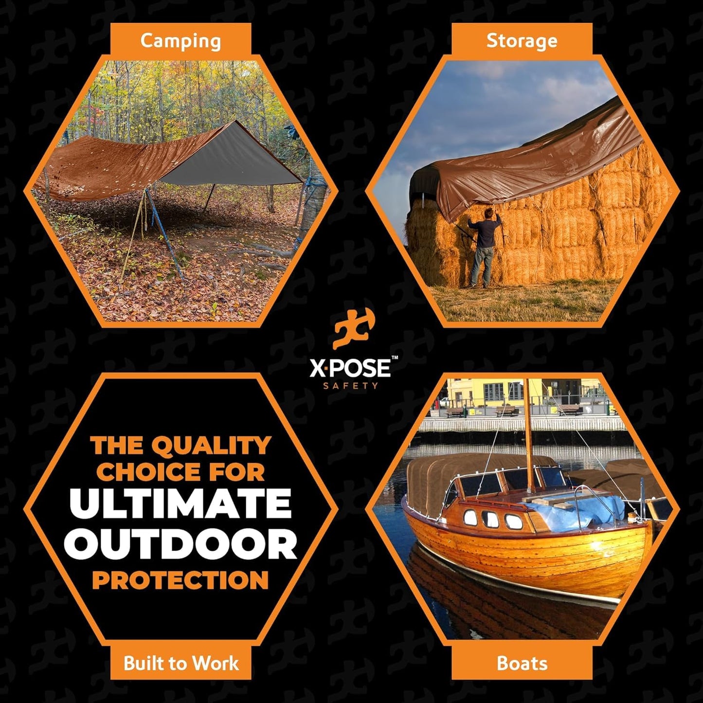 Xpose Safety 20' x 40' Ultra Heavy Duty Tarp - 20 Mil Waterproof Tarps for Camping, Outdoor Adventures & Tent Cover, UV Protection, Reinforced Corners, All-Weather Durability