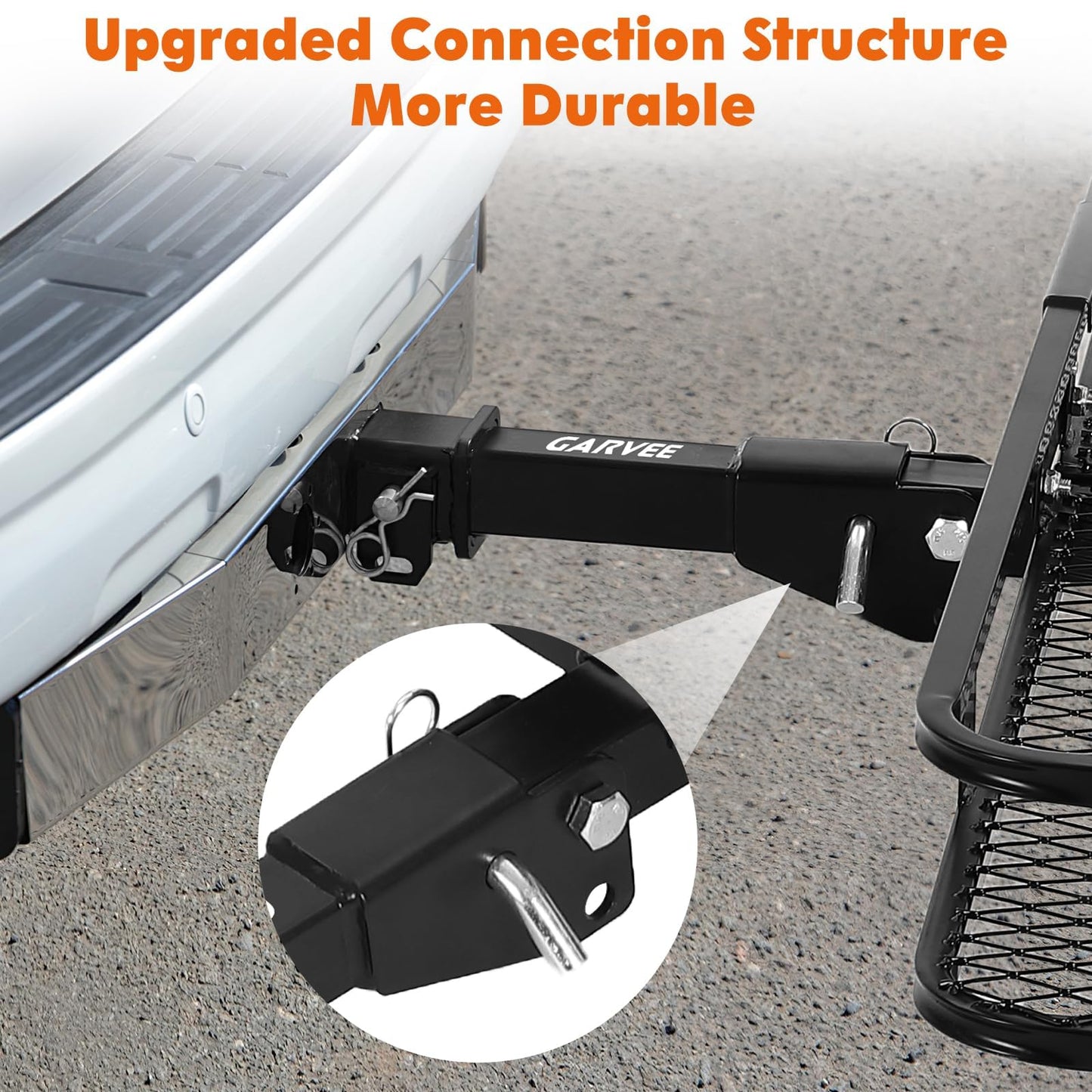 70" x 30" x 6" Folding Hitch Cargo Carrier Basket, Hitch Mount Cargo Carrier,500 Lb Capacity Heavy Duty Hitch Mount Rack with Ratchet Straps, Cargo Bag & Hitch Lock – Fits 2" Receiver for SUV & Truck