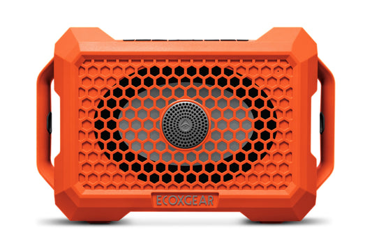 ECOXGEAR Defender: Outdoor Portable Bluetooth Speaker, 121dB Massive Sound, Waterproof and Drop Proof, with LED Party Lights, Pair up to 100, 25+ Hours Playtime (Blaze Orange)