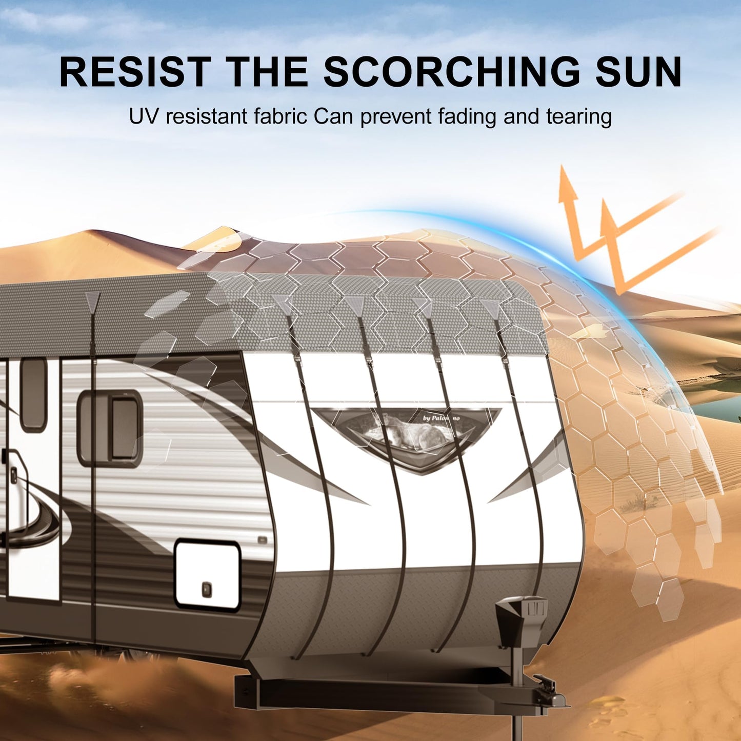 Camper Trailer Rv Roof Cover - Utility Travel Class A/B/C Pop Up Heavy Duty Covers 5th Wheel Sun Shade Motorhome Heat Equipment Motor Home Canopy Waterproof Tarp Heavy Hail Canvas,37.7 FT x12.5 FT