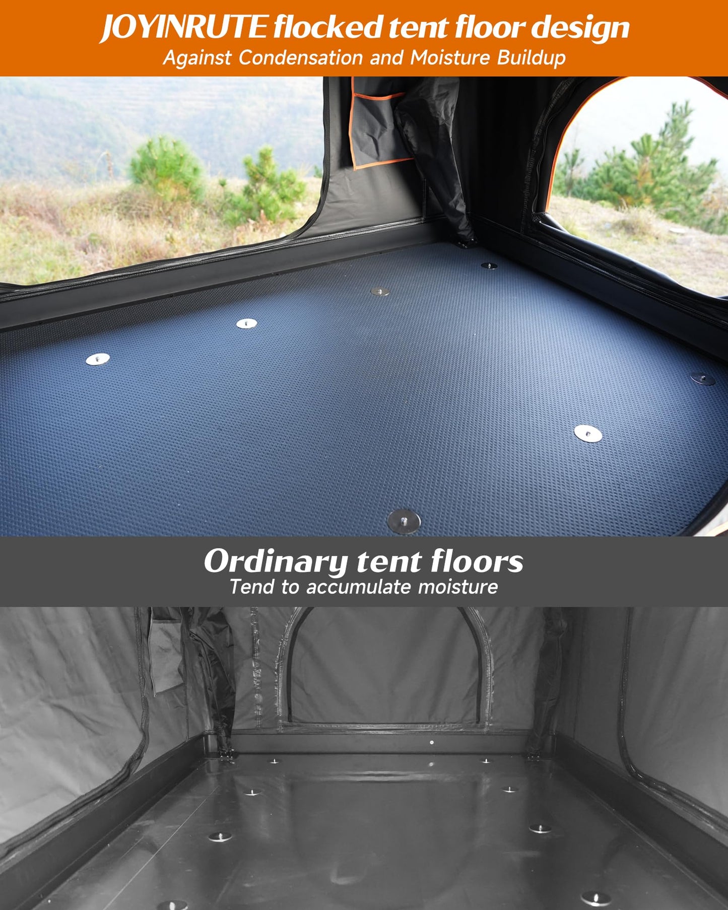 Joyinrute Rooftop Tent Hard Shell, Aluminum Pop Up 2-3 Person Roof Top Hardshell for Camping Truck Van Suitable for Jeep SUV Car. (Roof Tent)