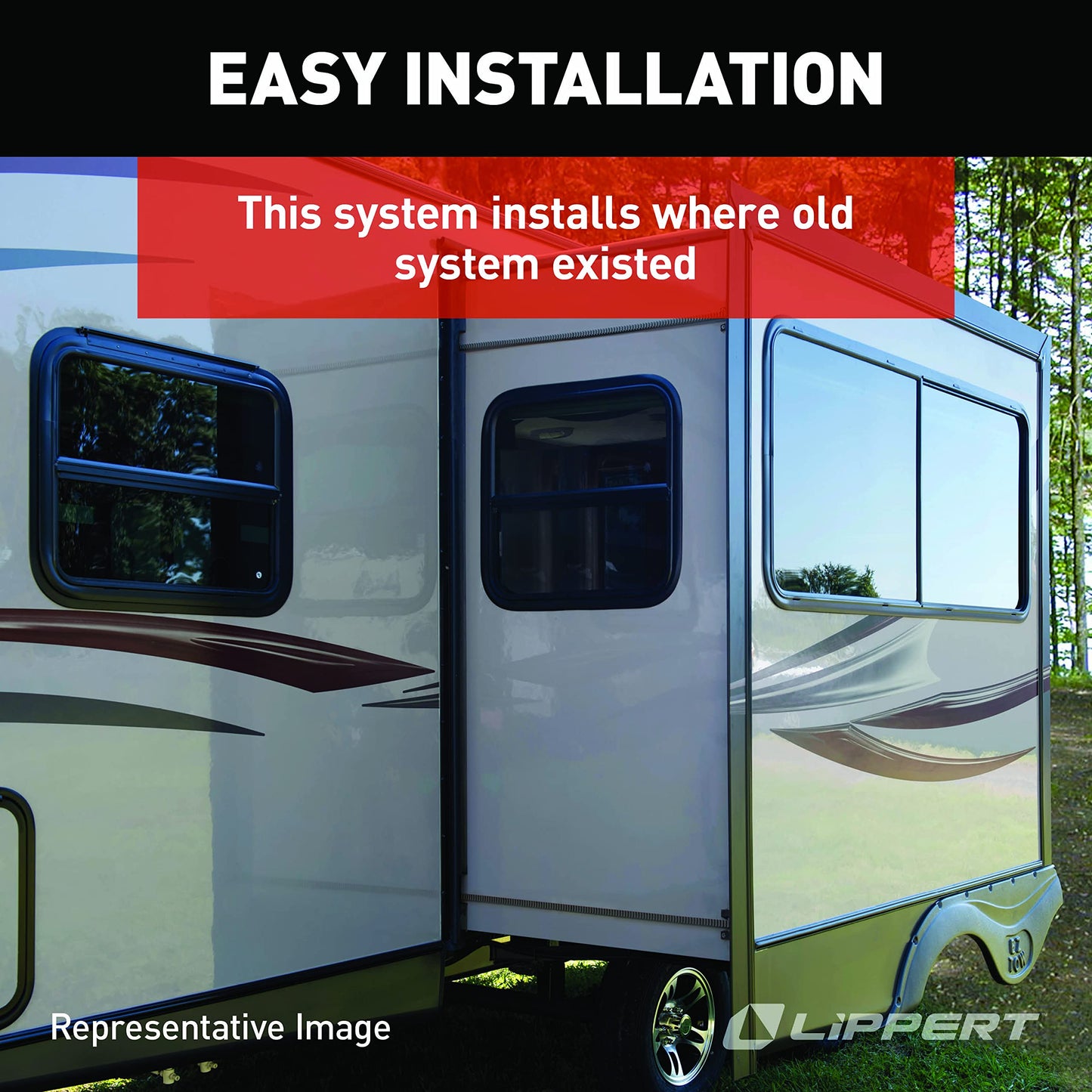 Lippert in-Wall Replacement Triple Rack Repair Kit for RV Slide-Out Systems with Hook Racks, V-Rollers, Retainers, Rivets, Rack Shoes, Wear Pads, Plugs, Sealing Foam, Fixed Side, Black - 366214