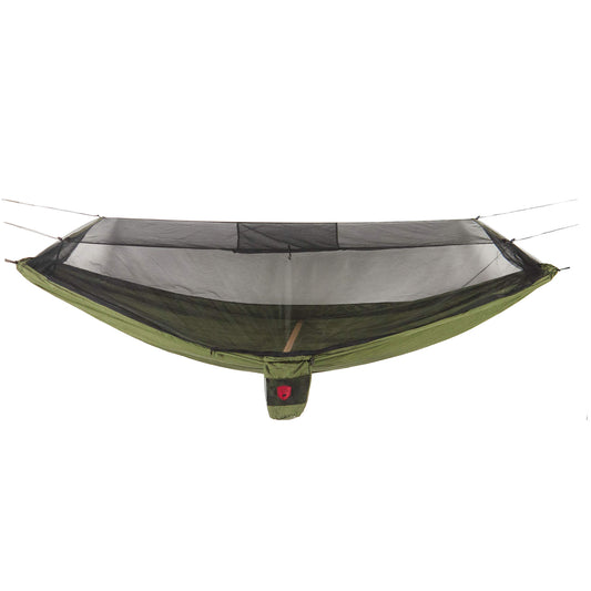 GRAND TRUNK Skeeter Beeter XT Hammock with Bug Net | 10’6” Parachute Nylon Camping Hammock, Carabiners & Hanging Kit | 400 lb Capacity | Olive & Khaki