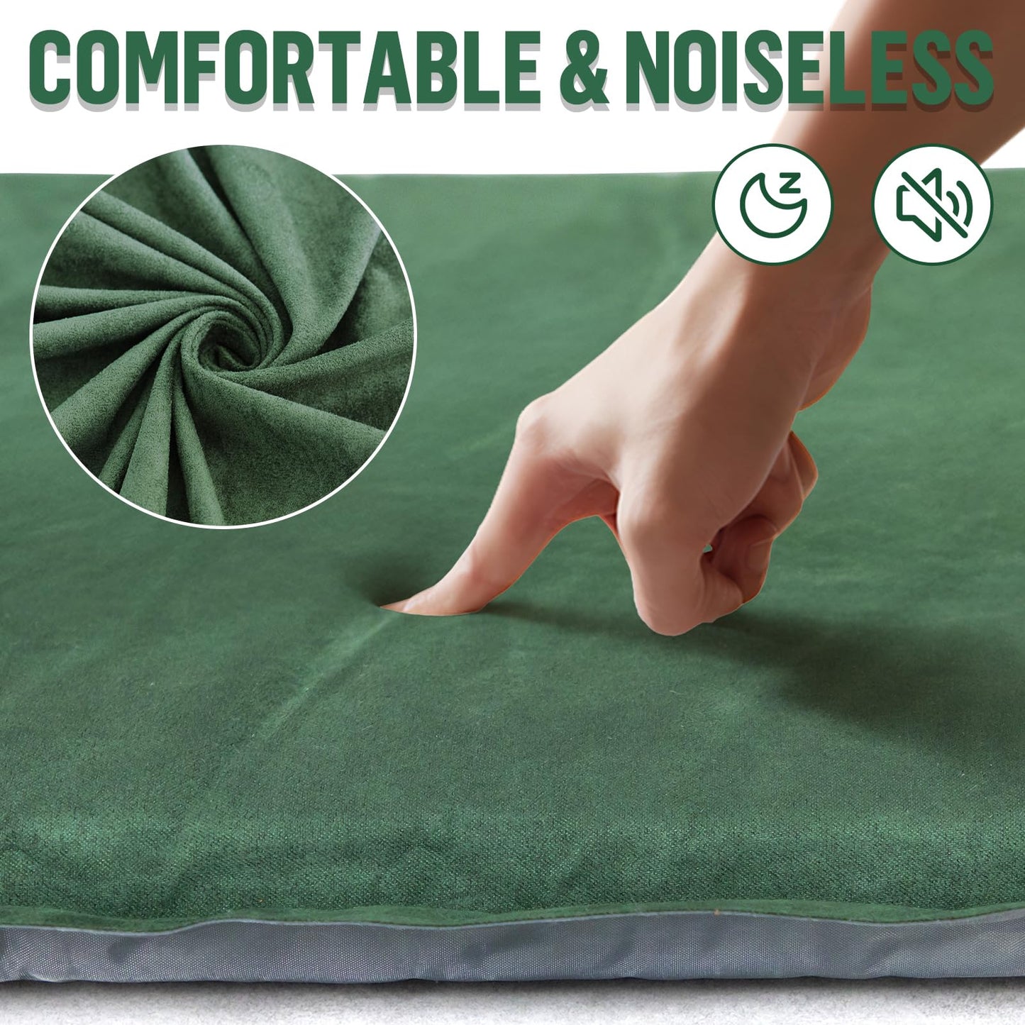 Night Cat Camping Cot Tent with Self-Inflating Sleeping Pad and Self-Inflatable Camping Pillow Camping Sleeping Bag Waterproof 1-Person Off-Ground Combo Cot Bed for Adults Portable Easy Set-up Tent