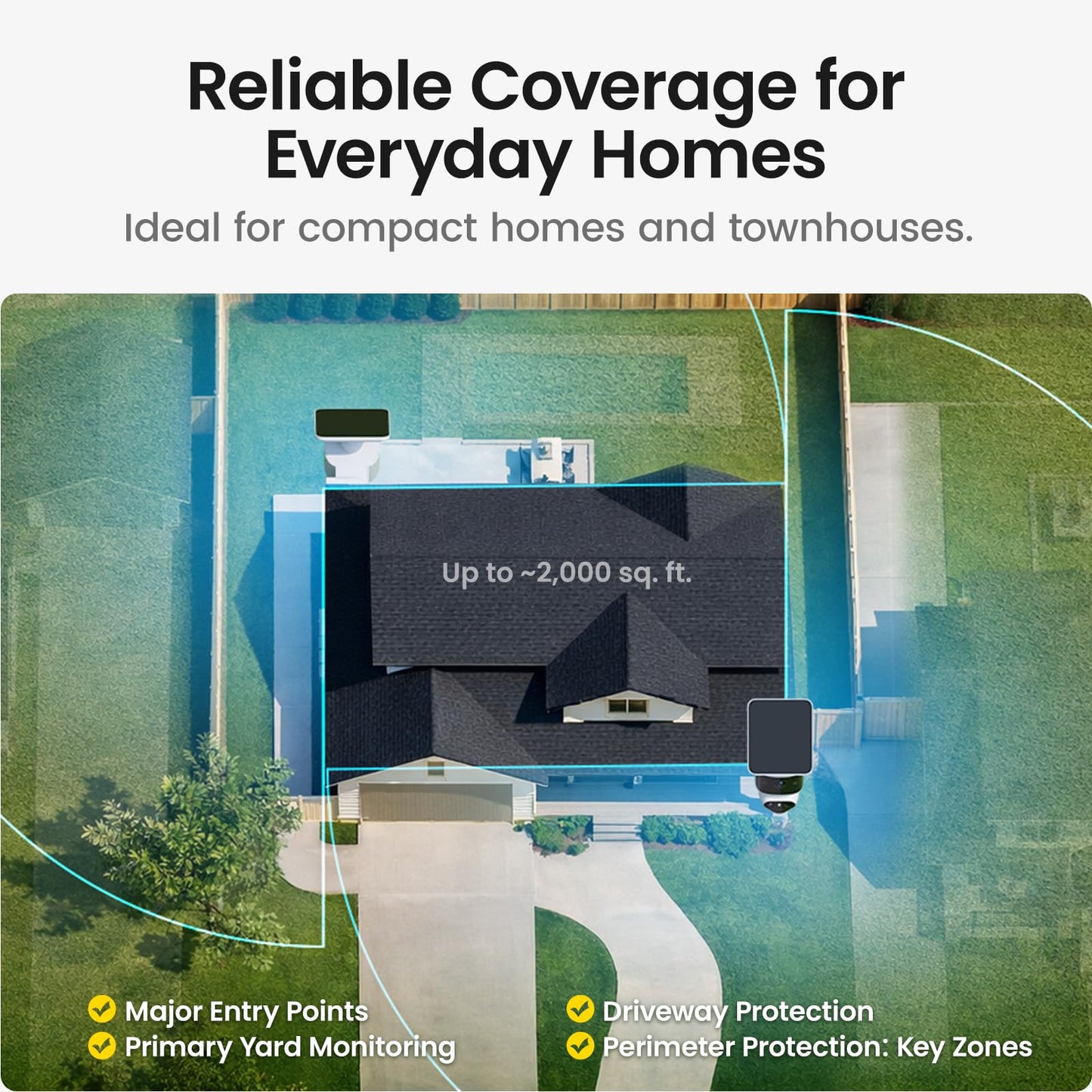 aosu T2 Pro Solar Security Cameras Wireless Outdoor, 2 Cam Kit, 3K Dual Cam No Blind Spot Security Camera for Home, 170° Wide + 360° PTZ, AI Tracking, 8X Zoom, Expandable 1TB Local Storage