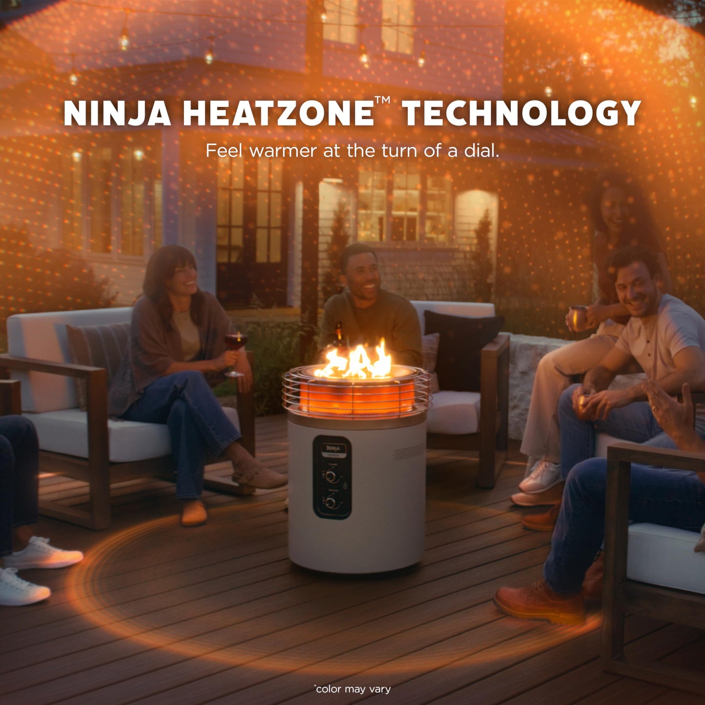 Ninja Fireside360™ Outdoor Heater & Fire Pit | 3 Modes: Flame, Heat, Flame & Heat | Portable for Patio, Deck, Camping | Easy Control Smokeless Flames | Push to Start Ignition | Cyberspace | OF101CY